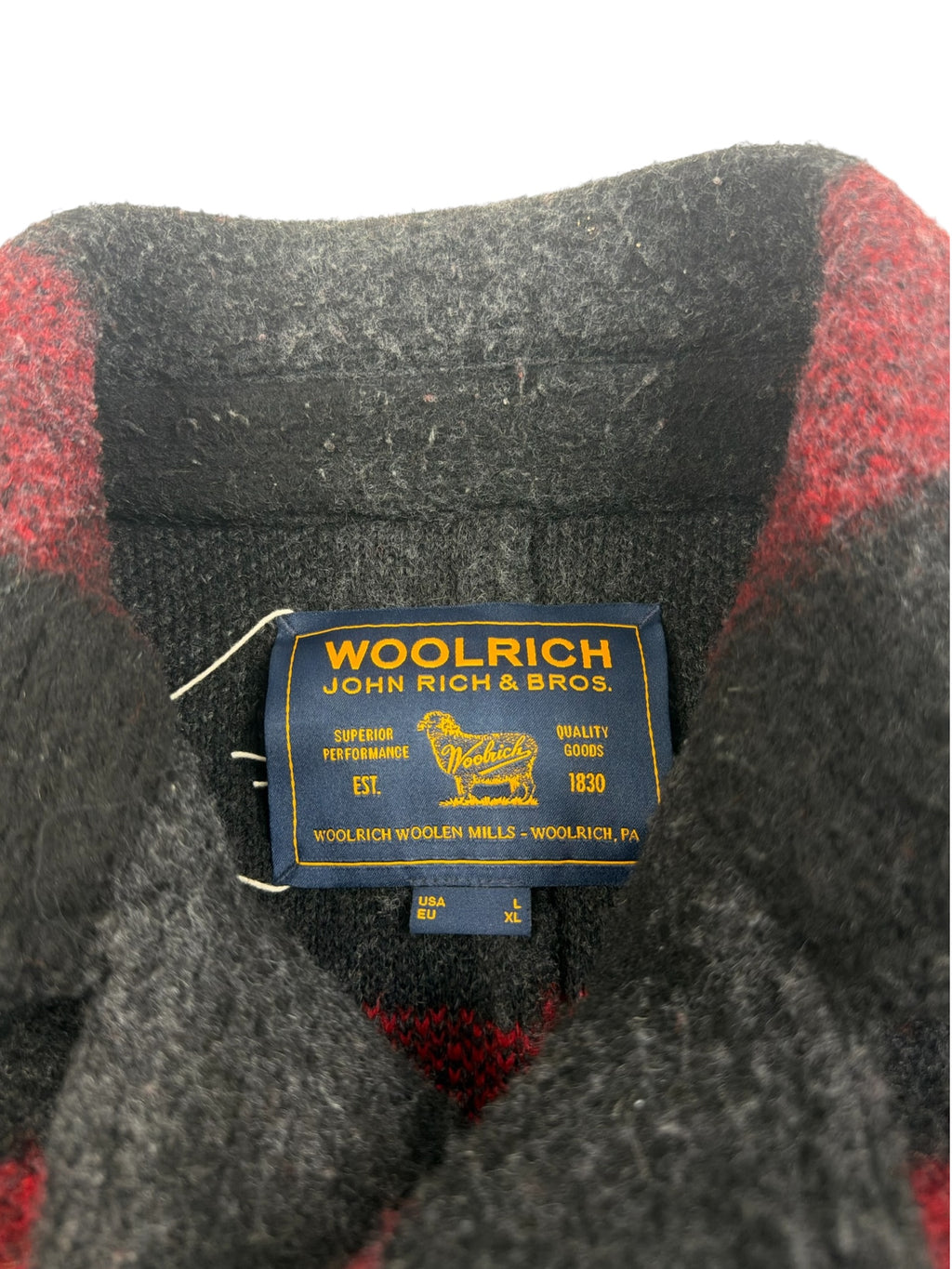 Woolrich John Rich & Bros Buffalo Plaid Wool Coat