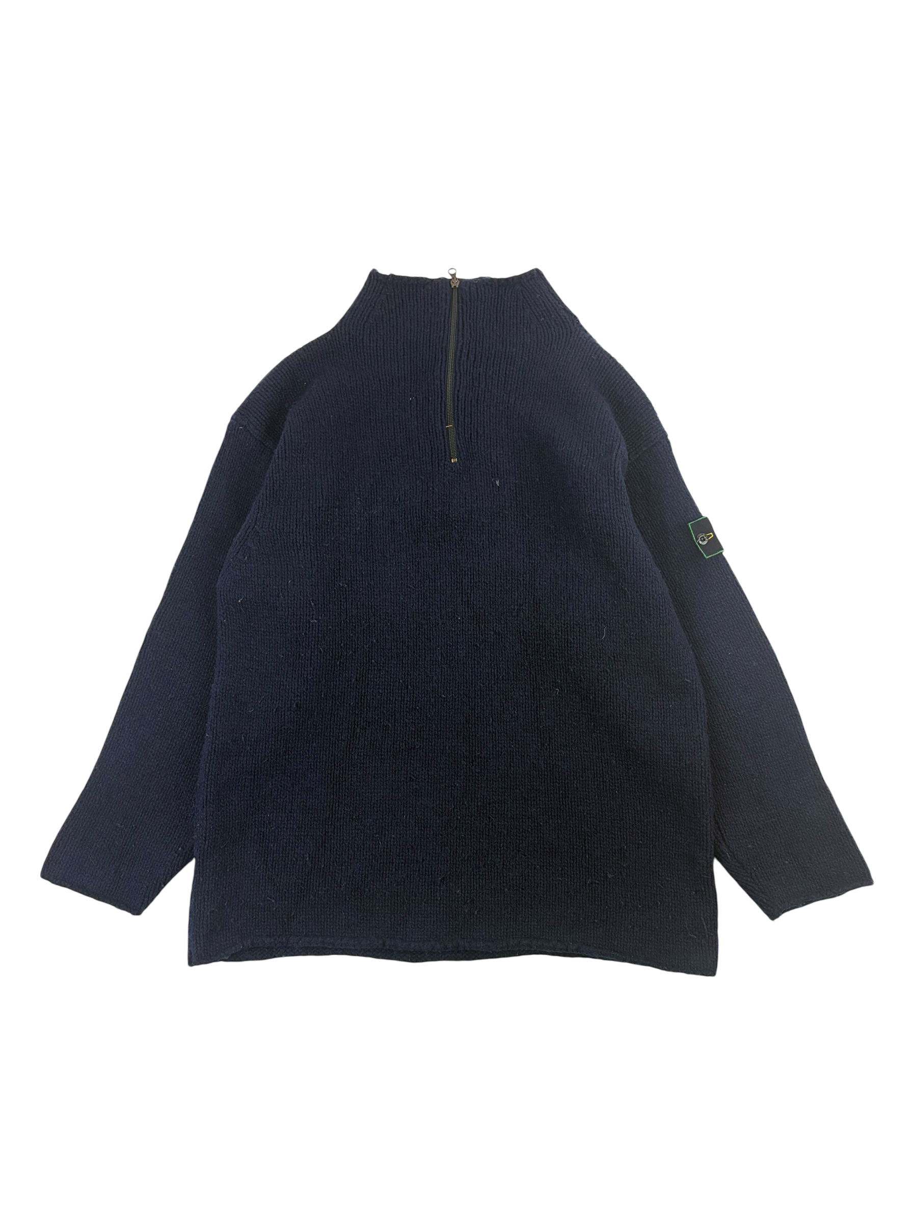 Stone Island 1994 Quarter Zip Knit Pull Over
