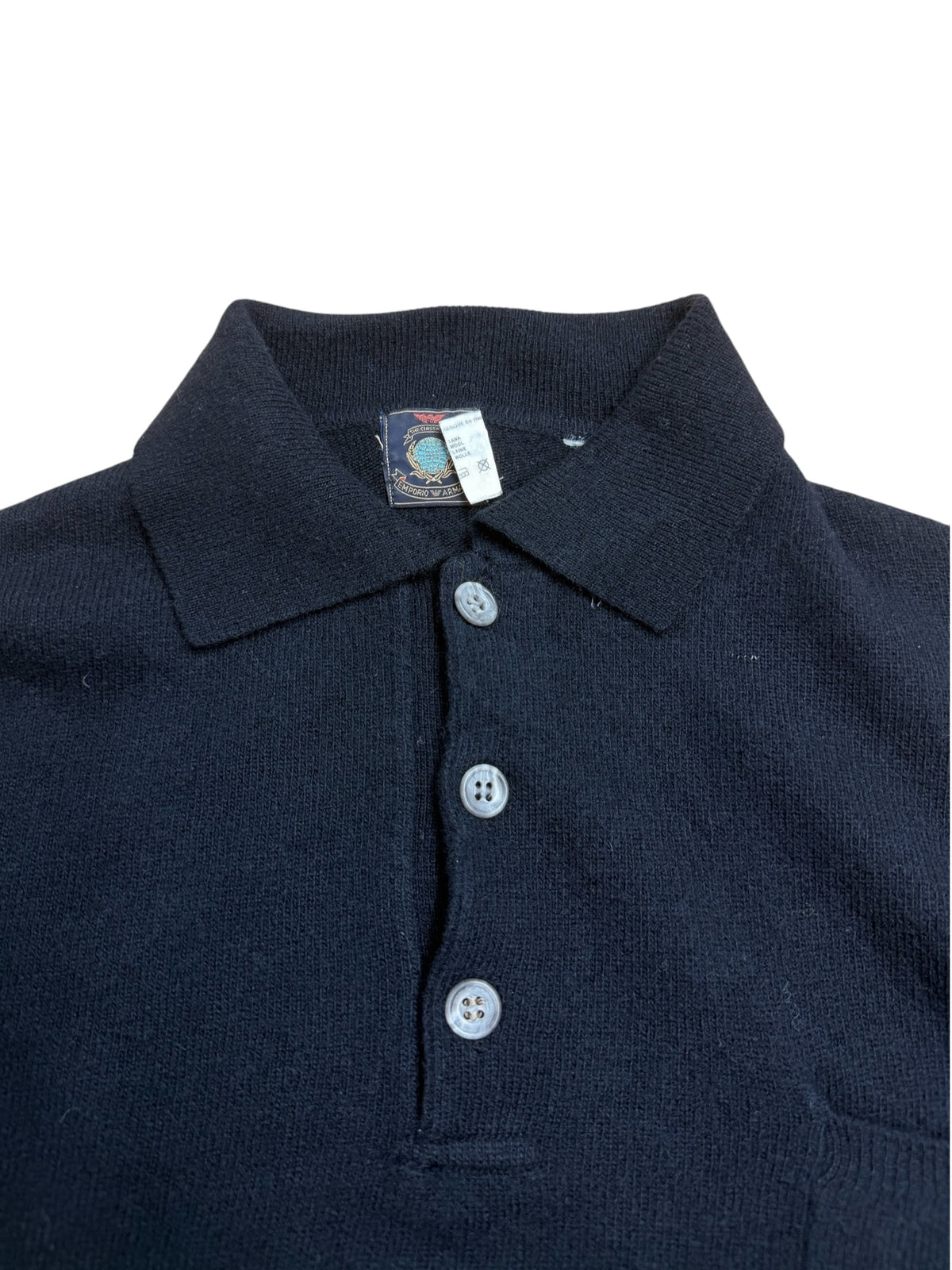 Emporio Armani 80s Wool Polo Jersey