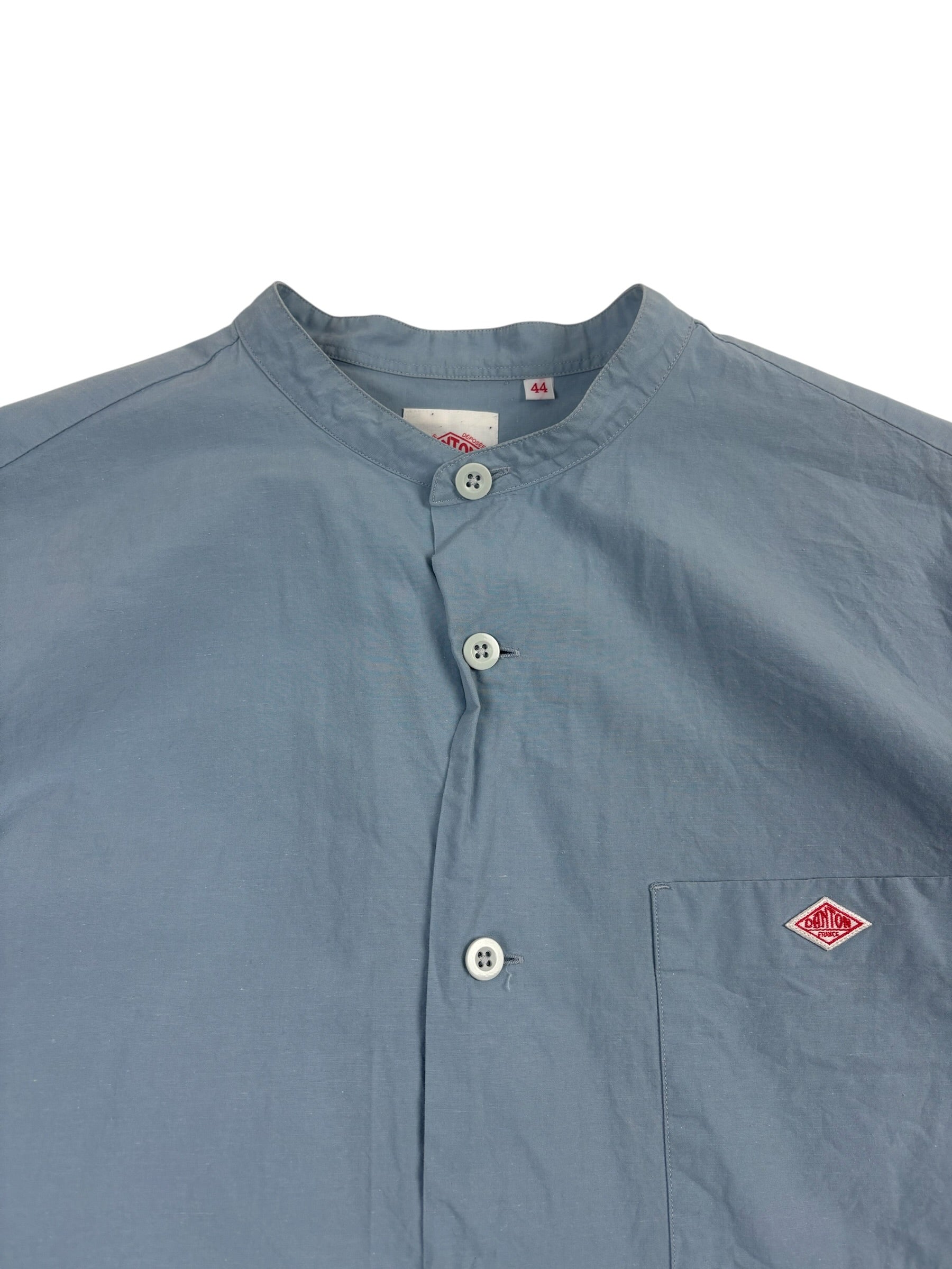 Danton Broadcloth Band Collar Shirt