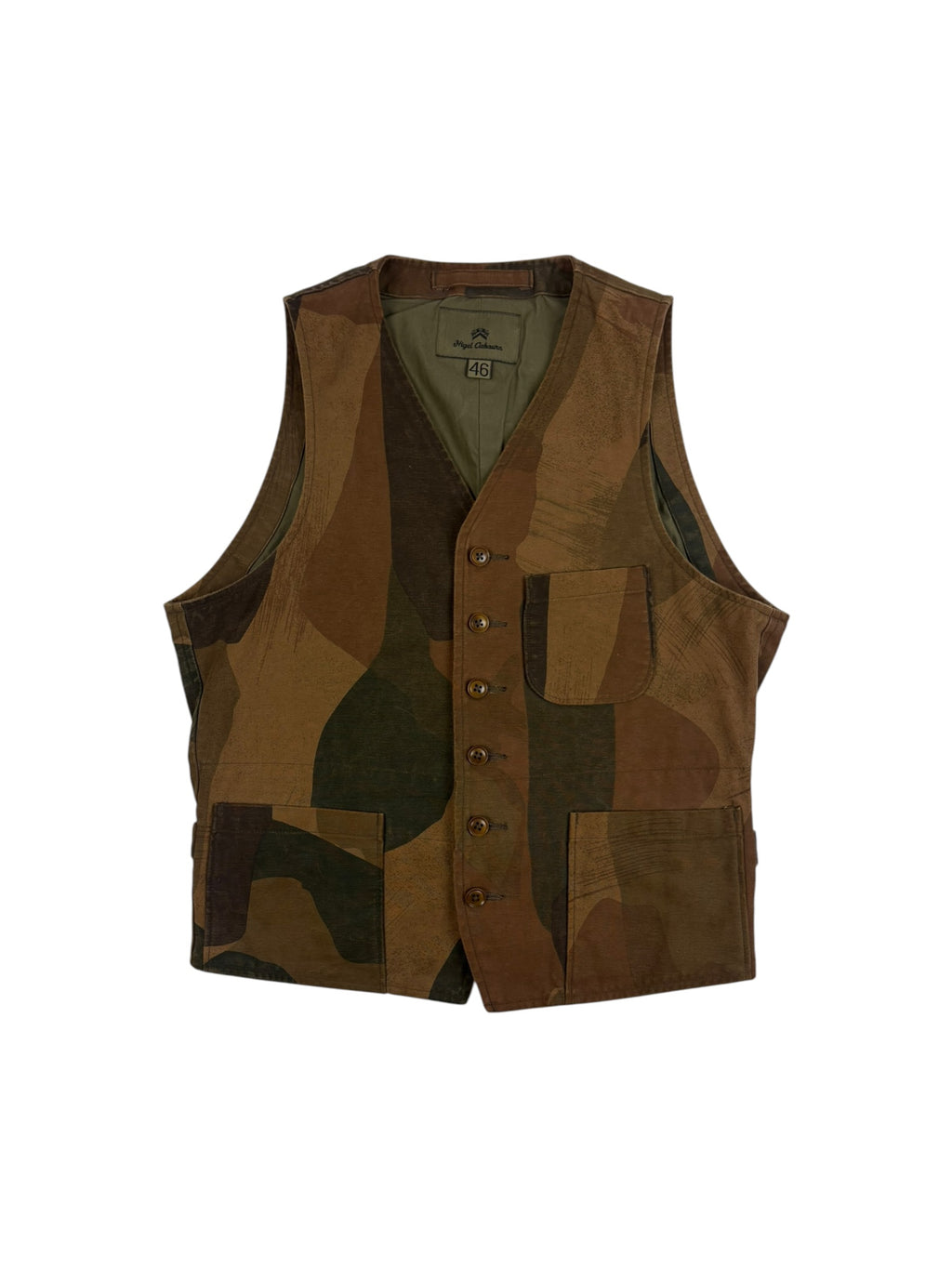Nigel Cabourn Mainline Brush Stroke Camo Waistcoat