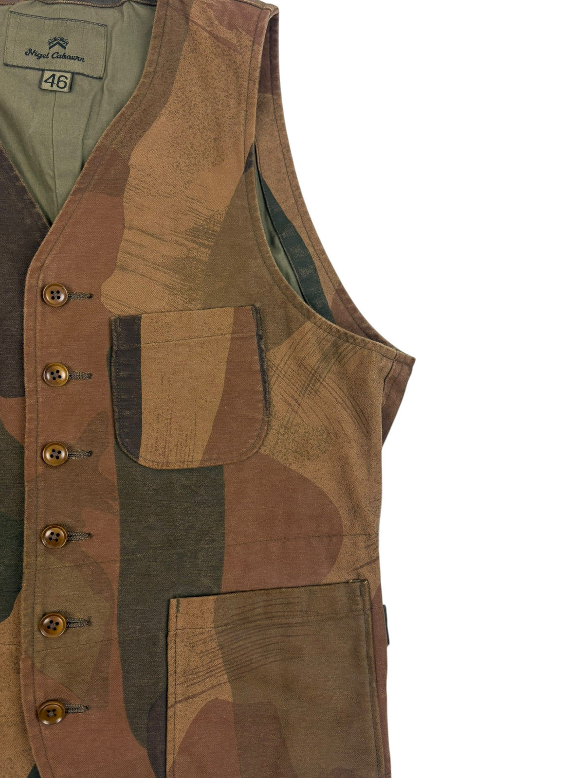 Nigel Cabourn Mainline Brush Stroke Camo Waistcoat