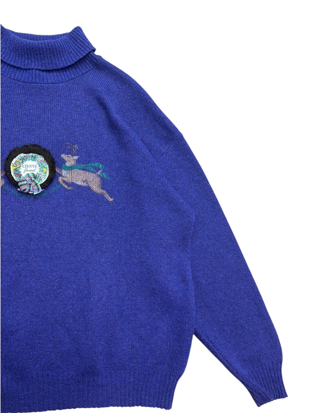 Chipie 80s Chest Motif Roll Neck Knit