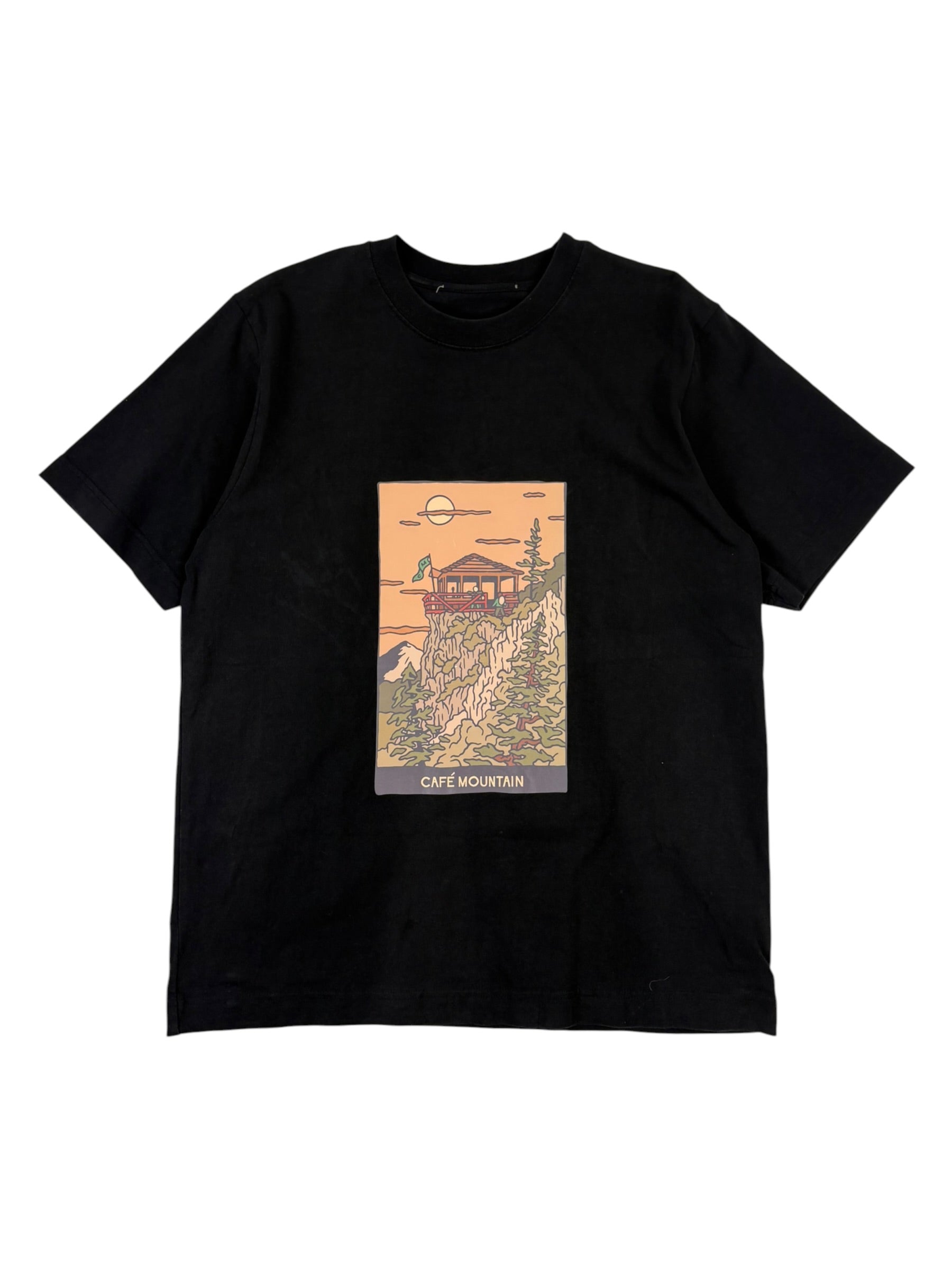 Cafe Mountain Mountainside Print T-Shirt