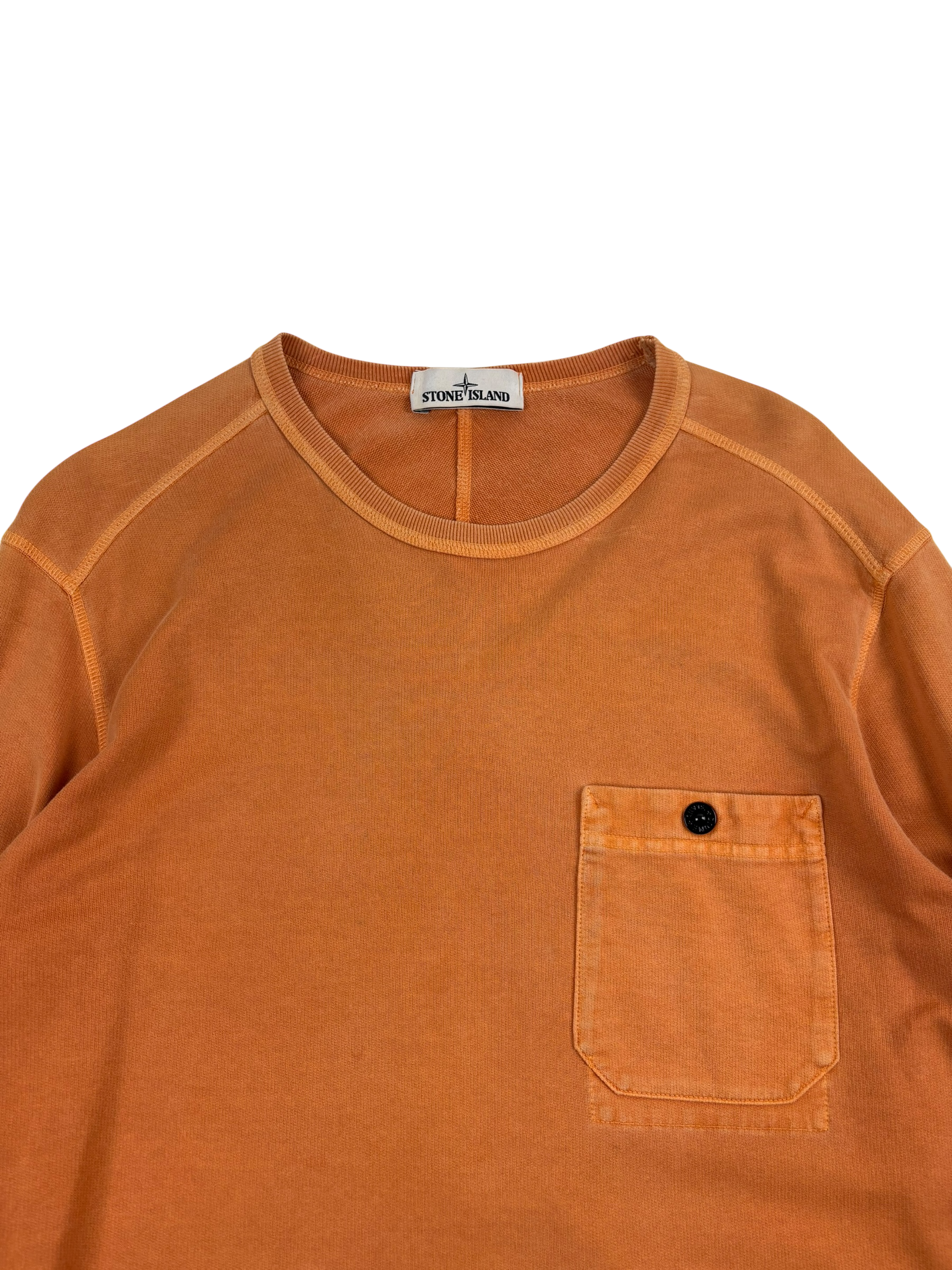 Stone Island Orange Crewneck Sweatshirt