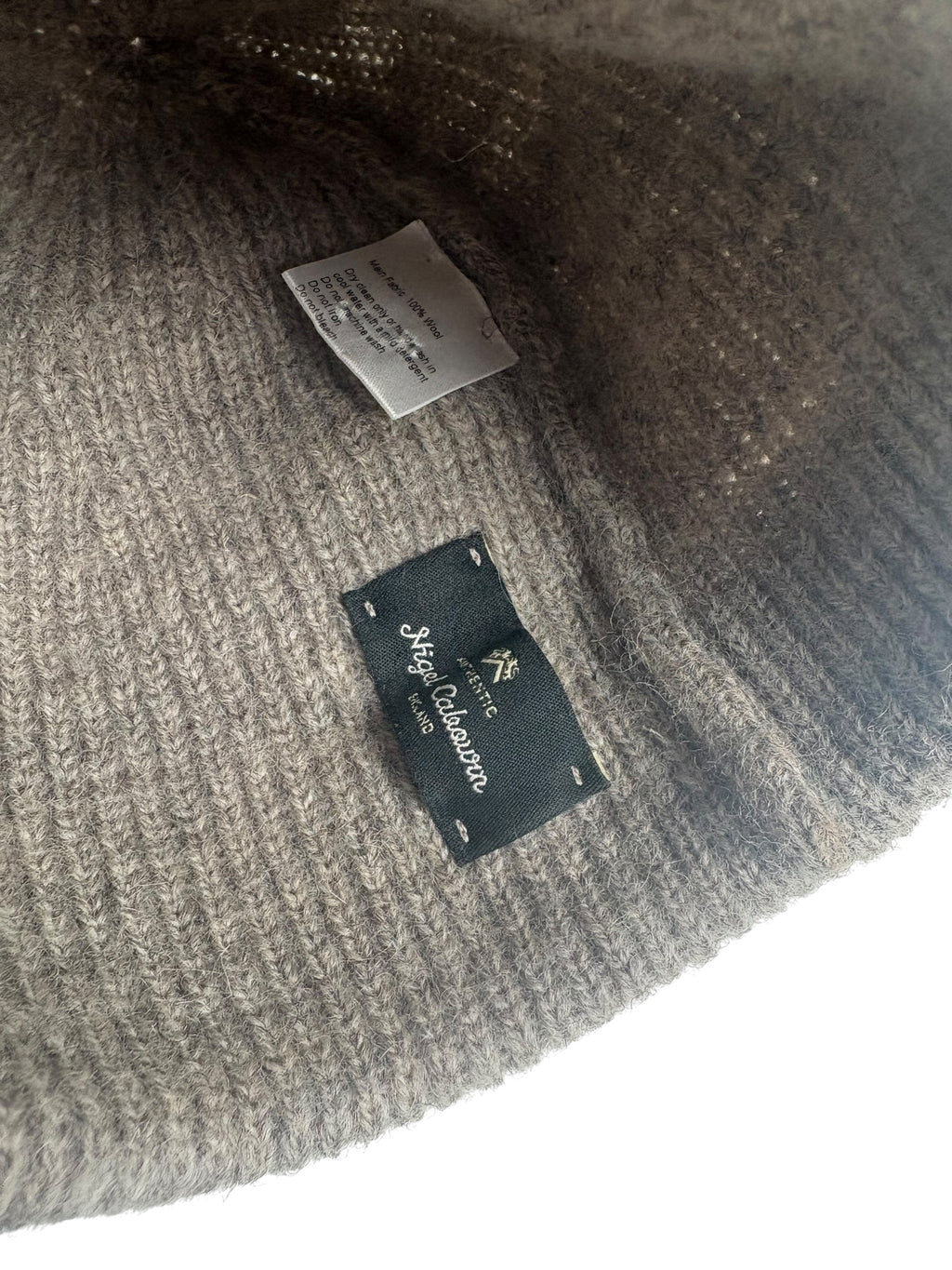 Nigel Cabourn Authentic Light Grey Solid Beanie