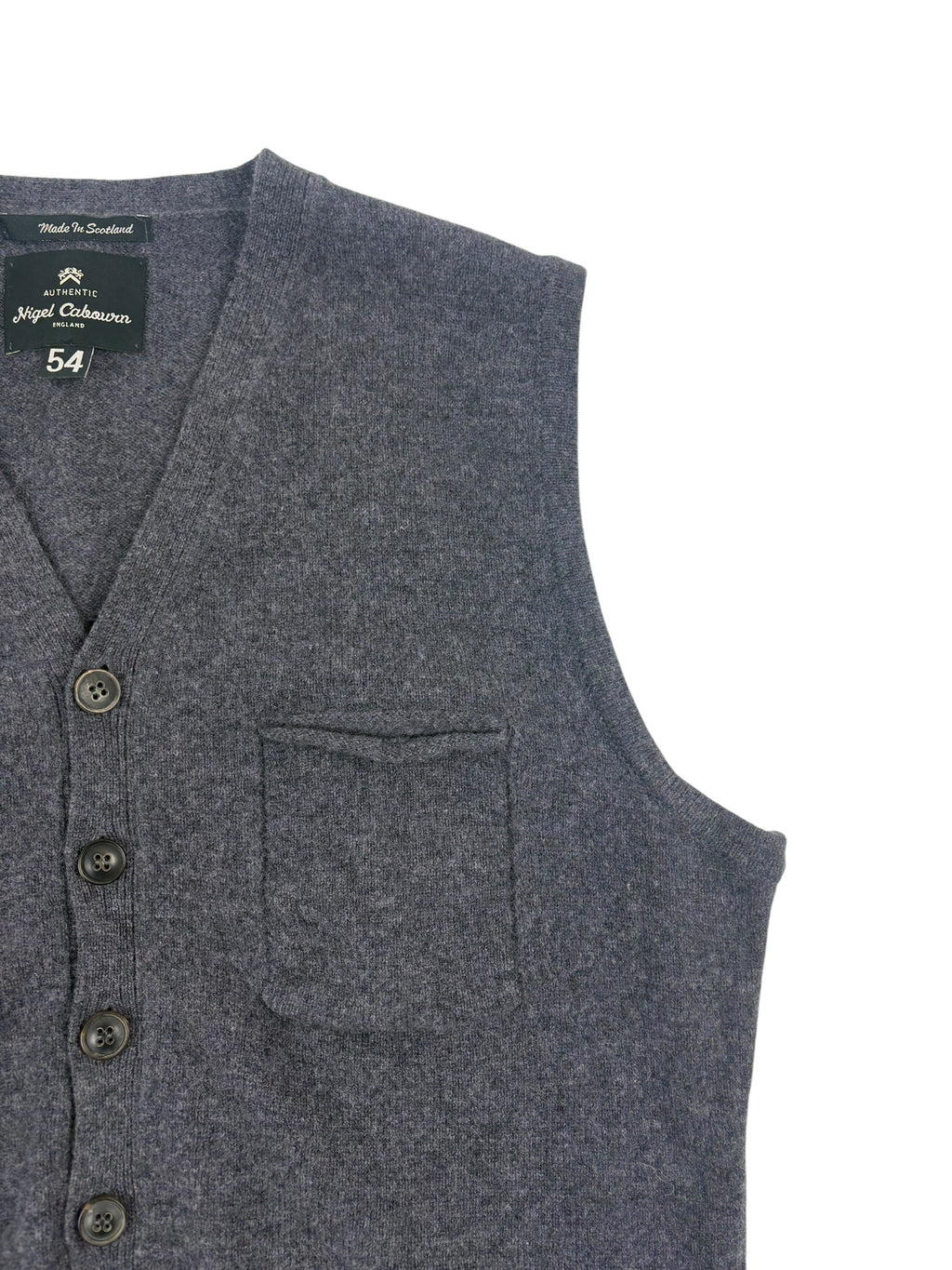 Nigel Cabourn Authentic 4-Pocket Wool Knit Waistcoat