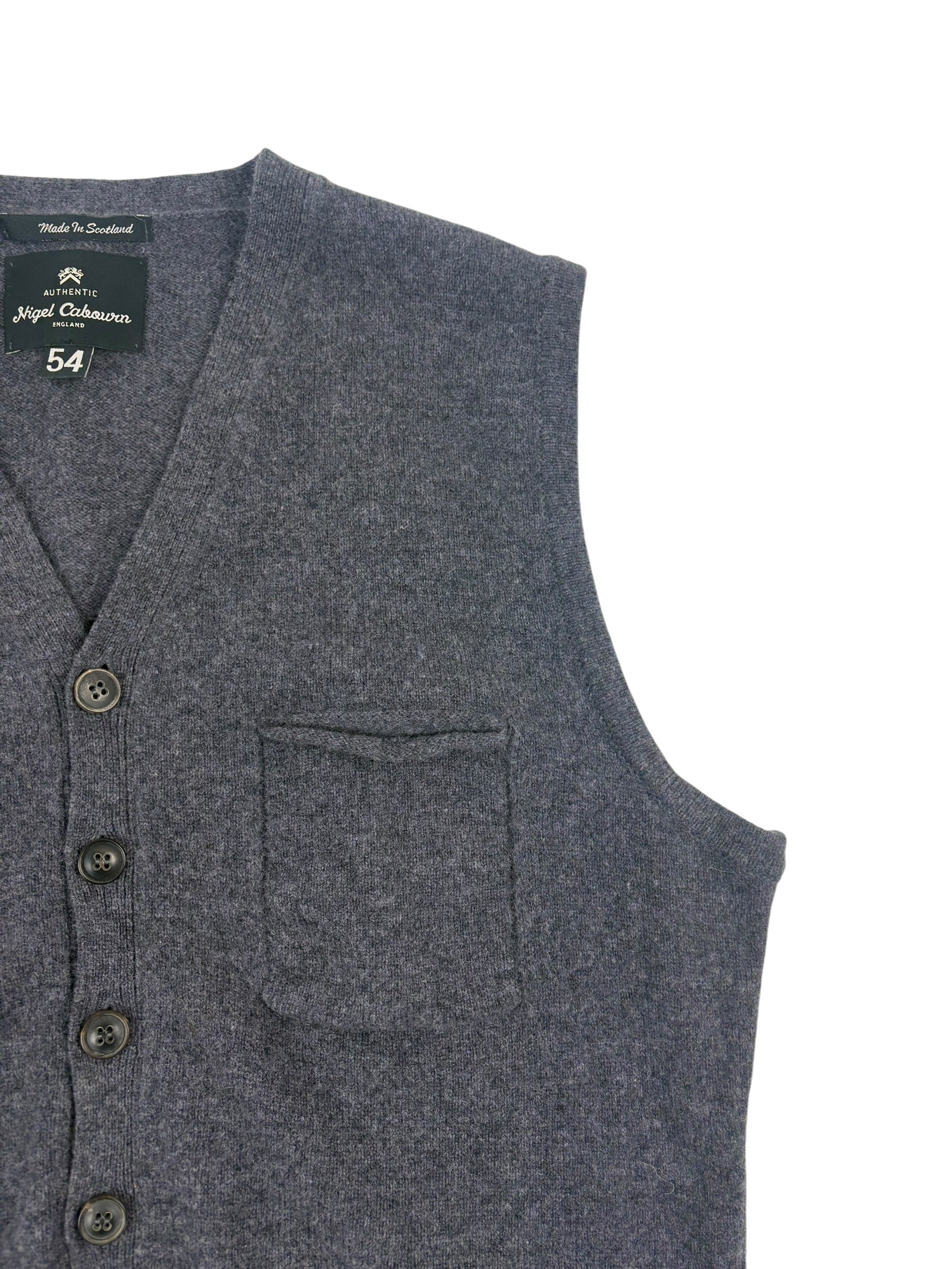 Nigel Cabourn Authentic 4-Pocket Wool Knit Waistcoat
