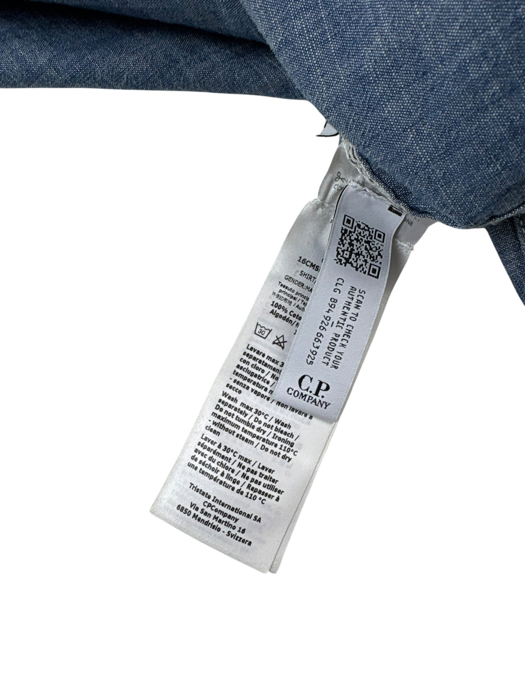 C.P. Company Logo-Print Chambray Shirt