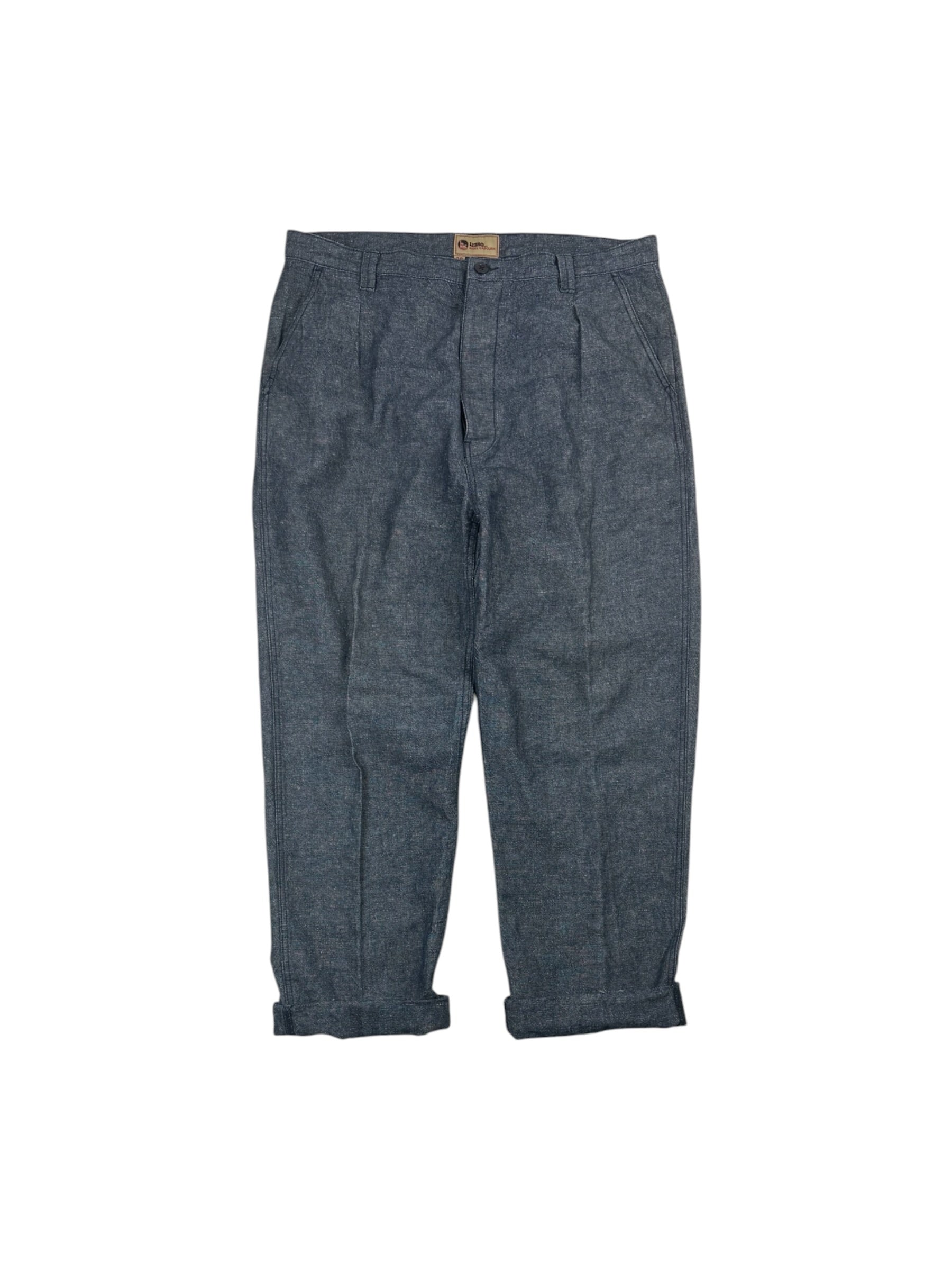 Nigel Cabourn Lybro Pleated Denim Work Chinos