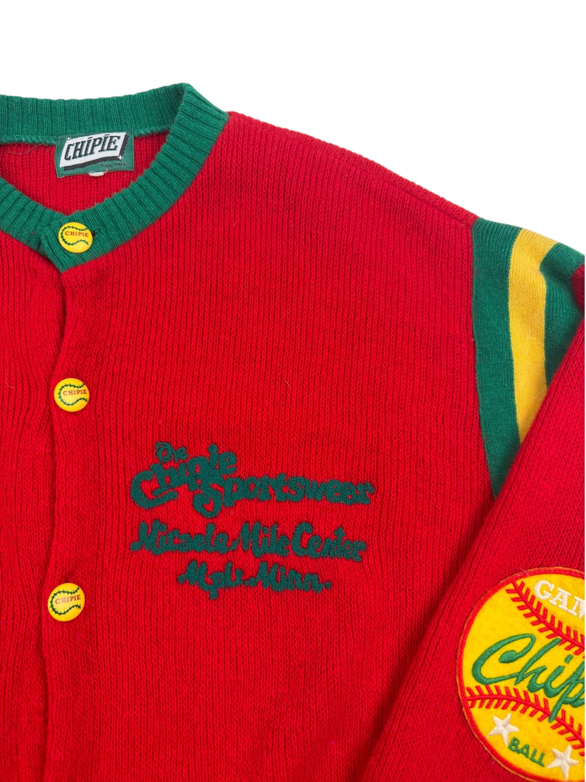 Chipie 1980s Sportswear Wool Knit Cardigan