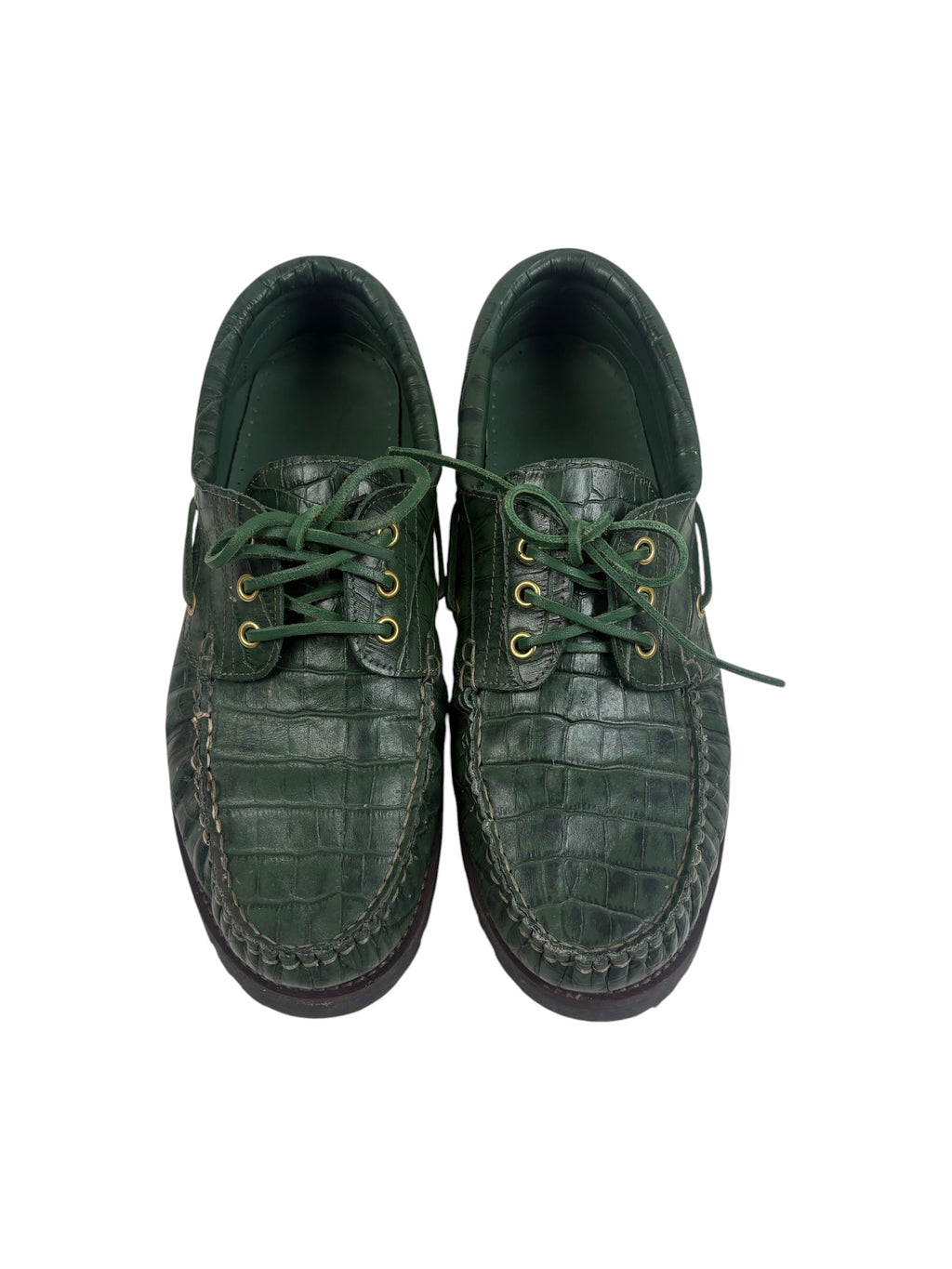 LUGS The Ally Deck Moss Croc Loafers