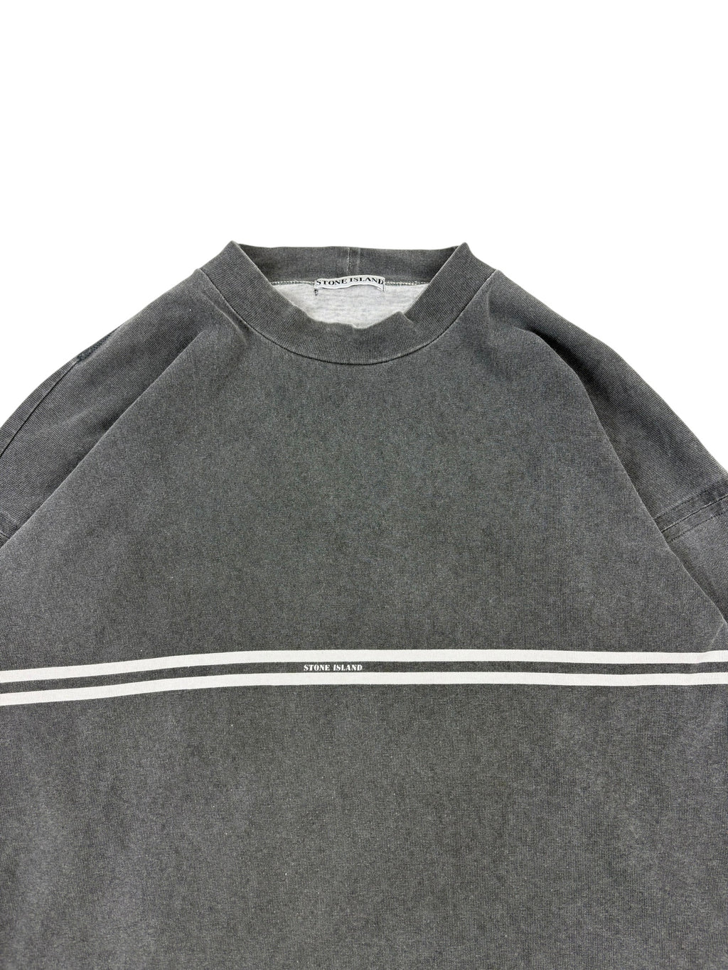 Stone Island 1980s Stripe Mock Neck Sweater