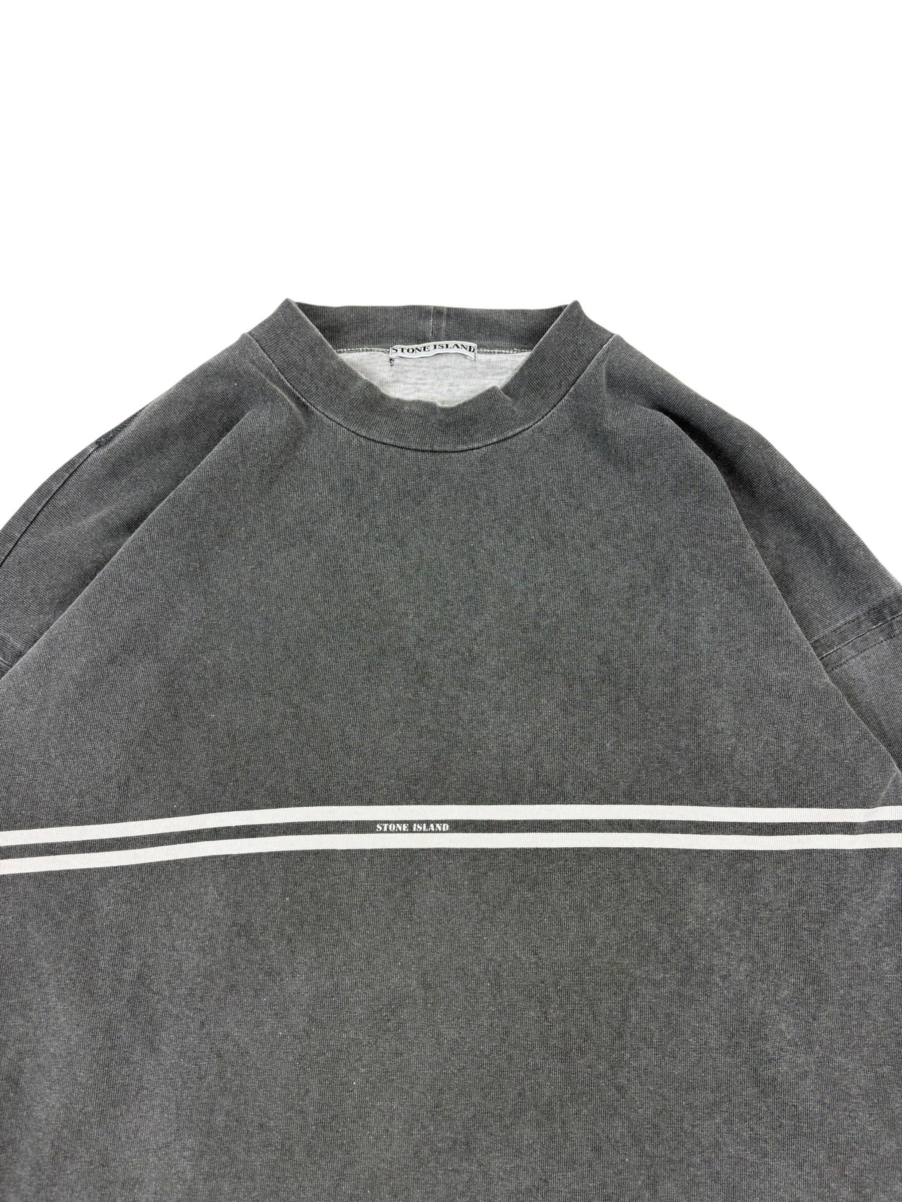Stone Island 1980s Stripe Mock Neck Sweater