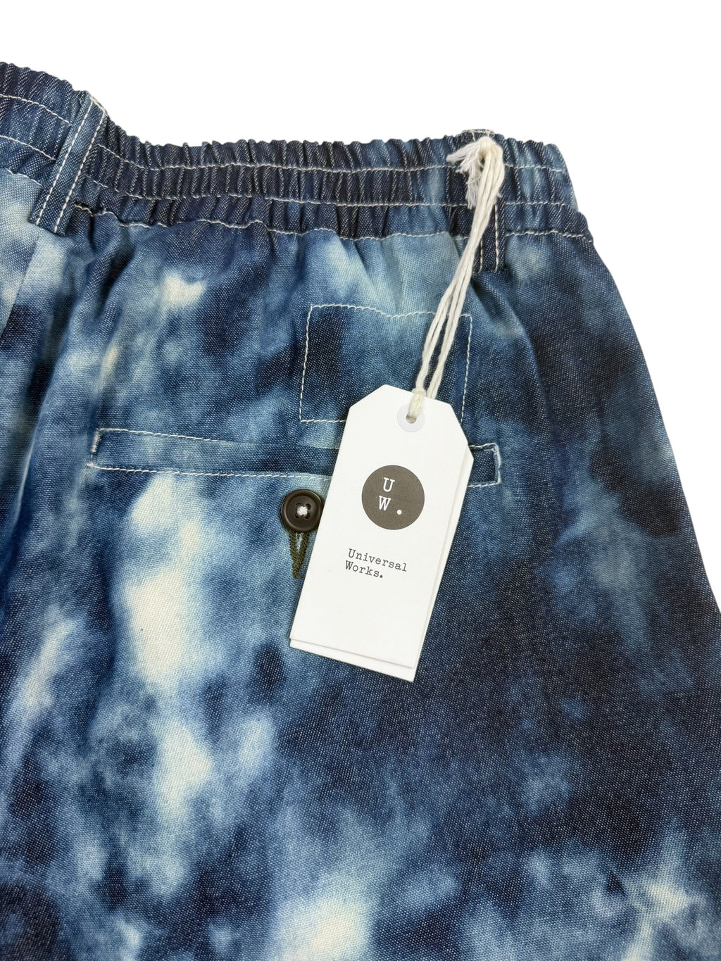 Universal Works Pleated Indigo Space Denim Shorts