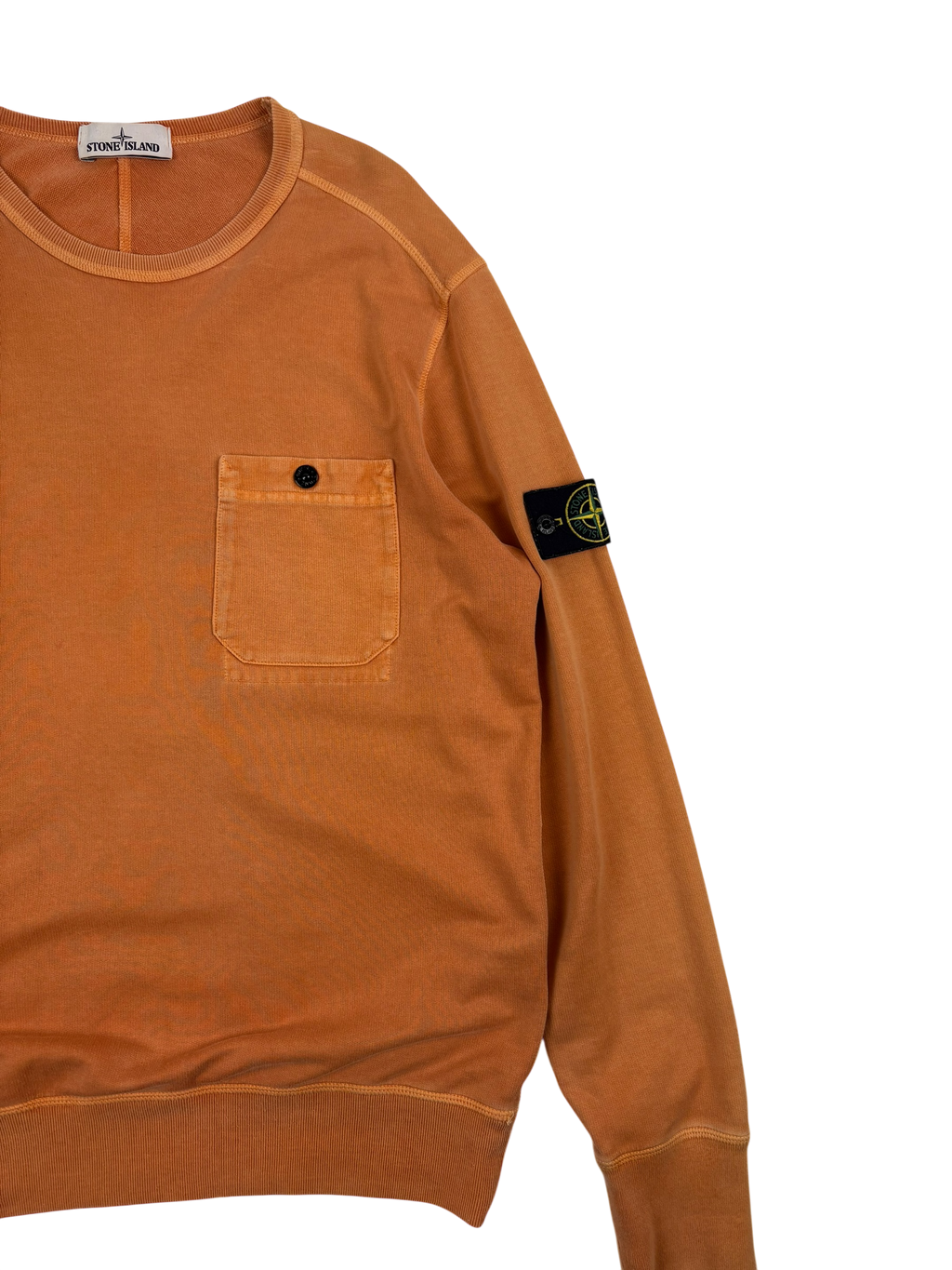 Stone Island Orange Crewneck Sweatshirt