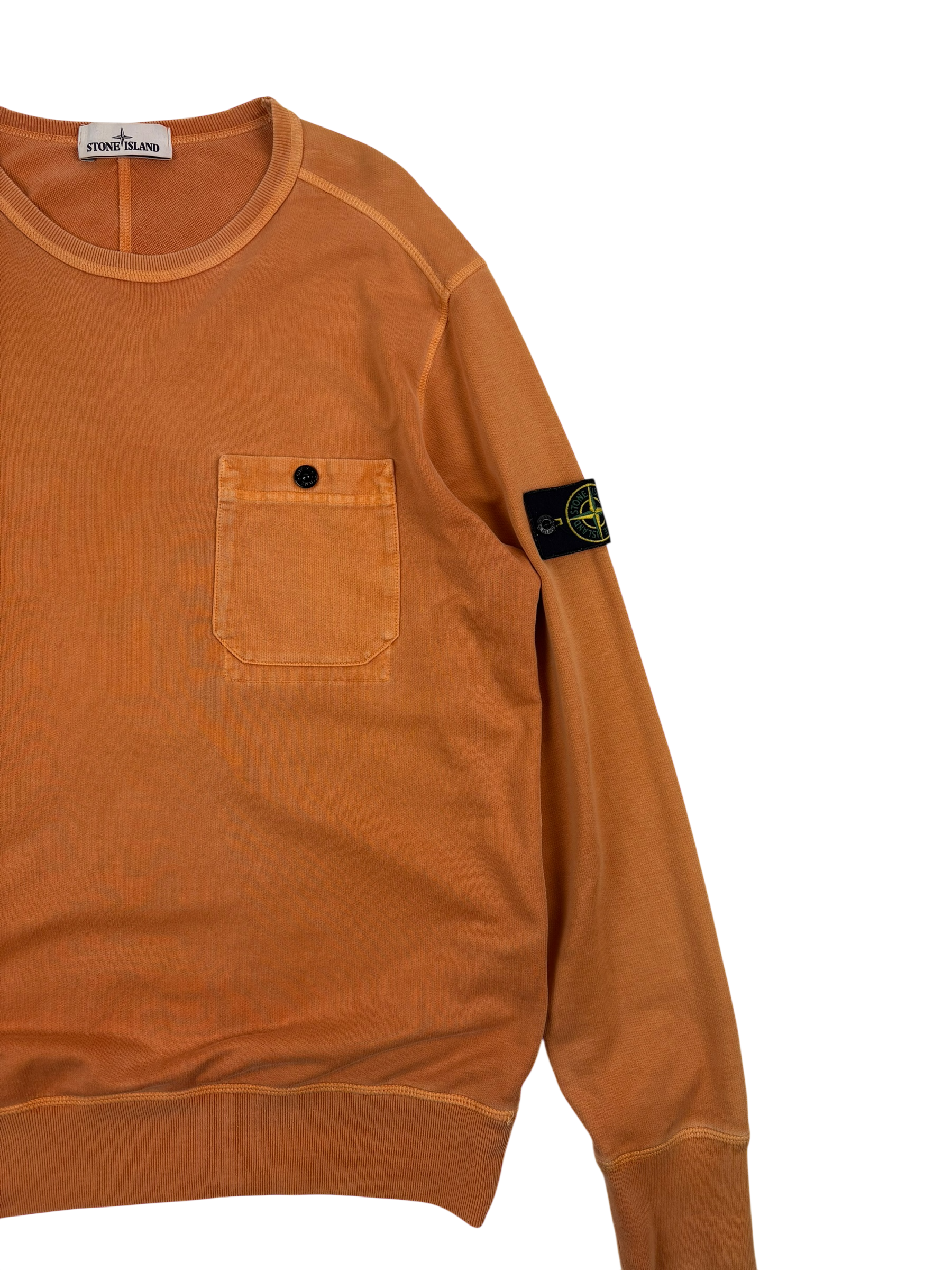 Stone Island Orange Crewneck Sweatshirt