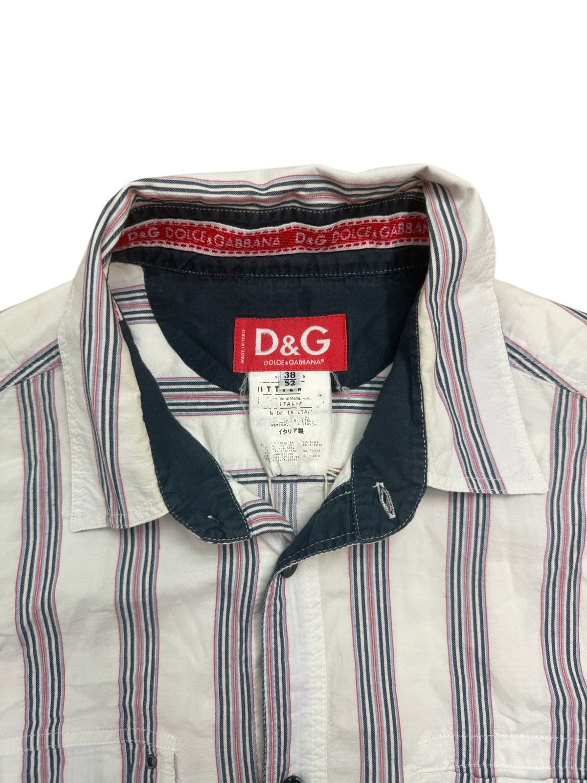 Dolce & Gabbana 2000s Striped Military Shirt