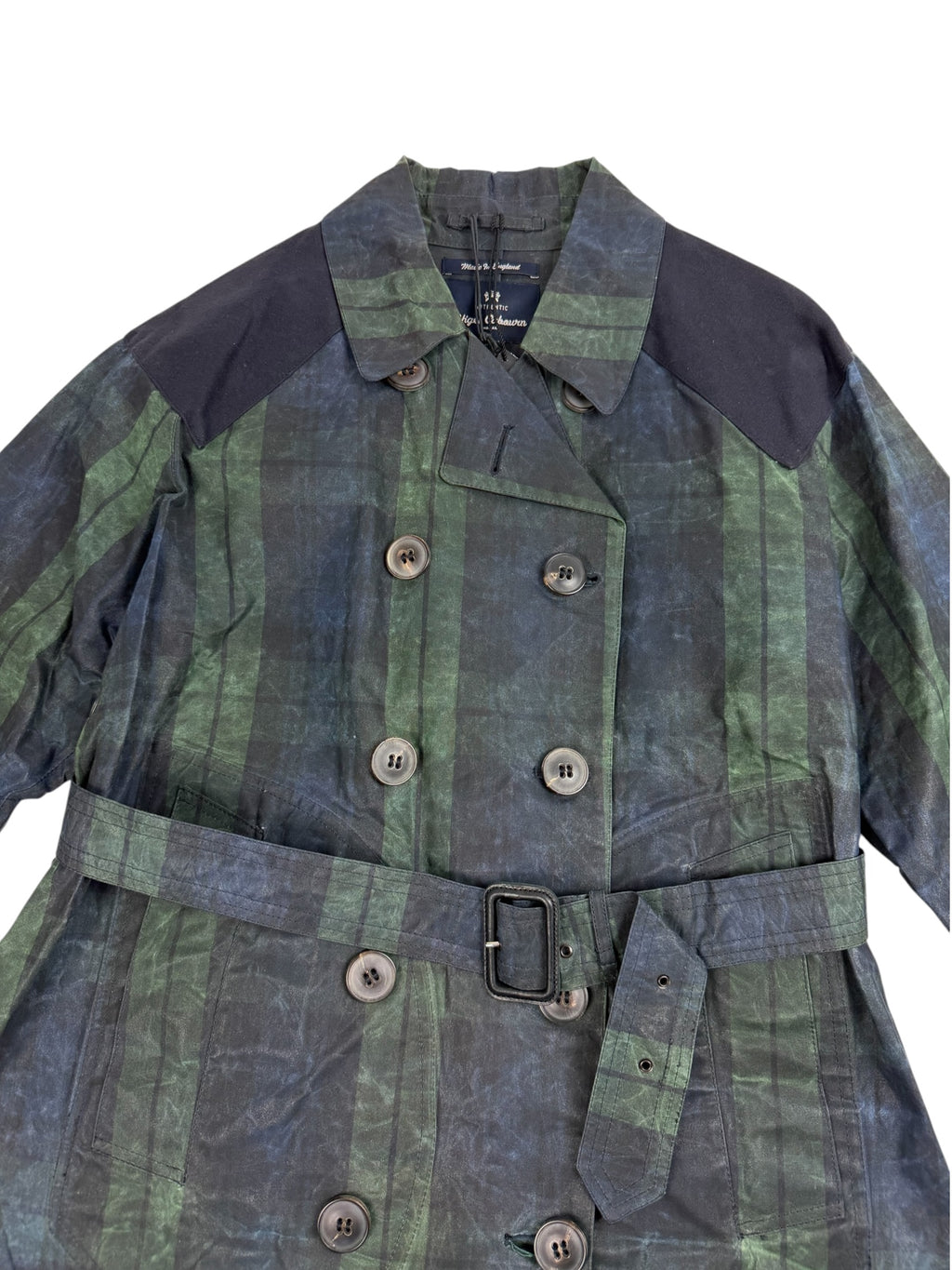 Nigel Cabourn Authentic Tartan Waxed Trench Coat