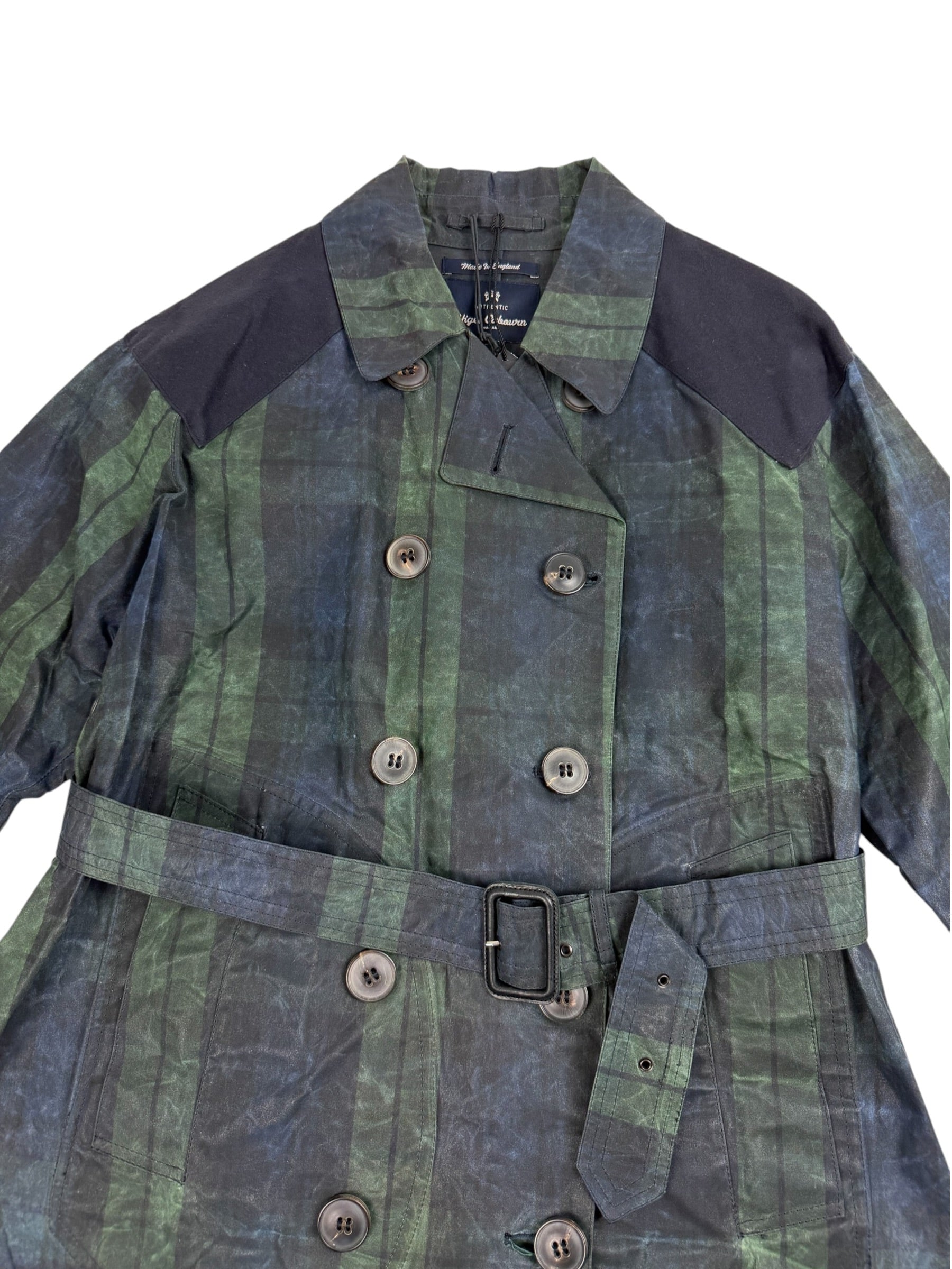 Nigel Cabourn Authentic Tartan Waxed Trench Coat