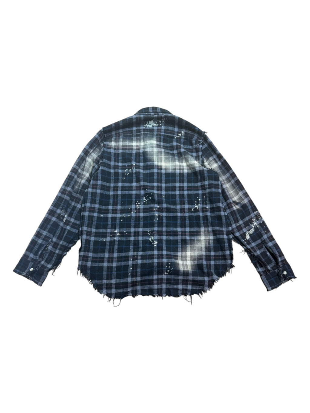 R13 Distressed Bleached Plaid Shirt