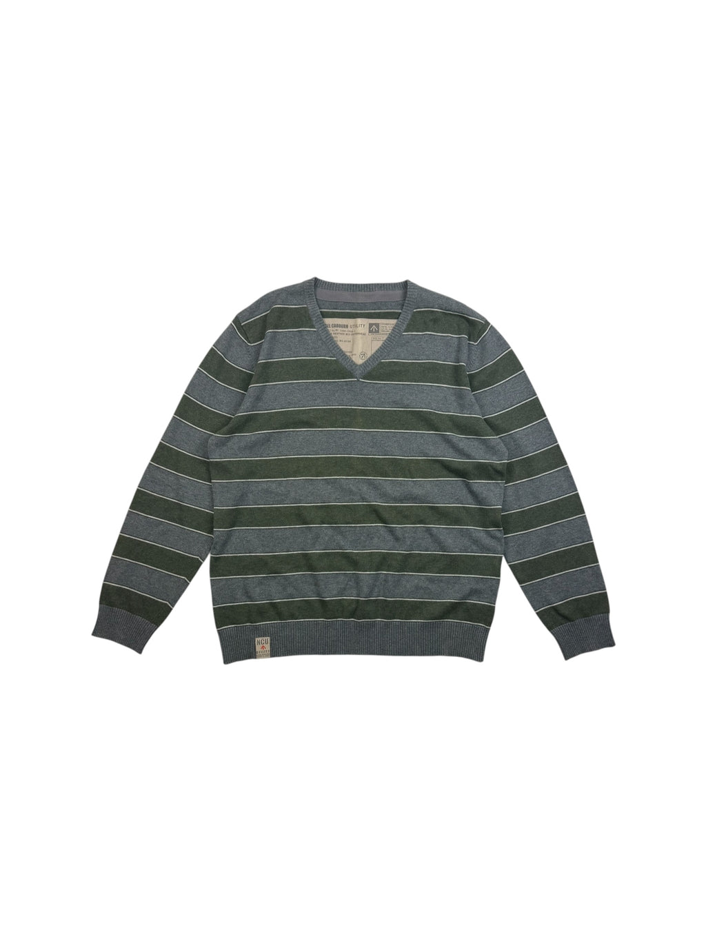 Nigel Cabourn 2000’s Utility Striped V-Neck Sweatshirt