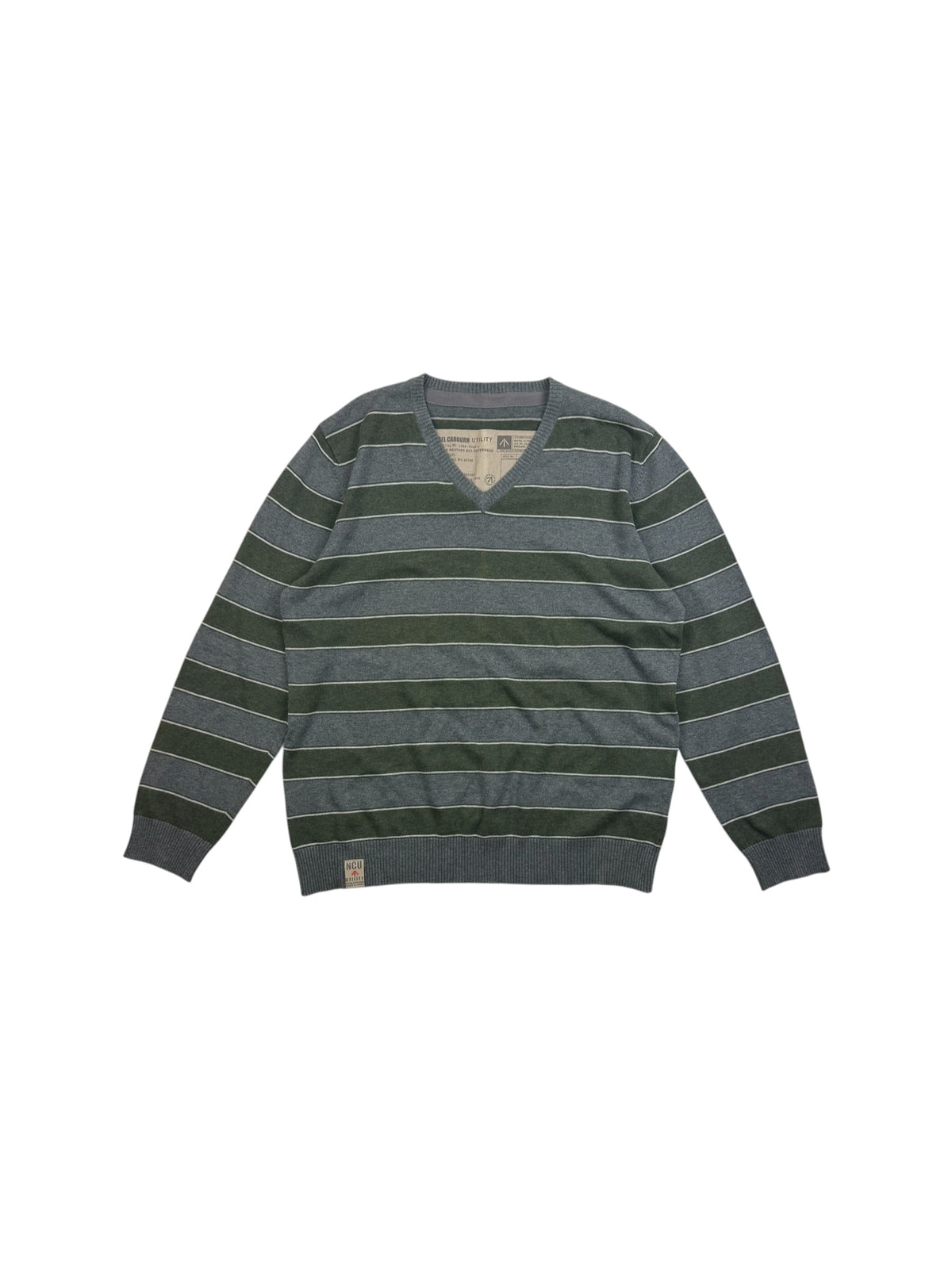 Nigel Cabourn 2000’s Utility Striped V-Neck Sweatshirt