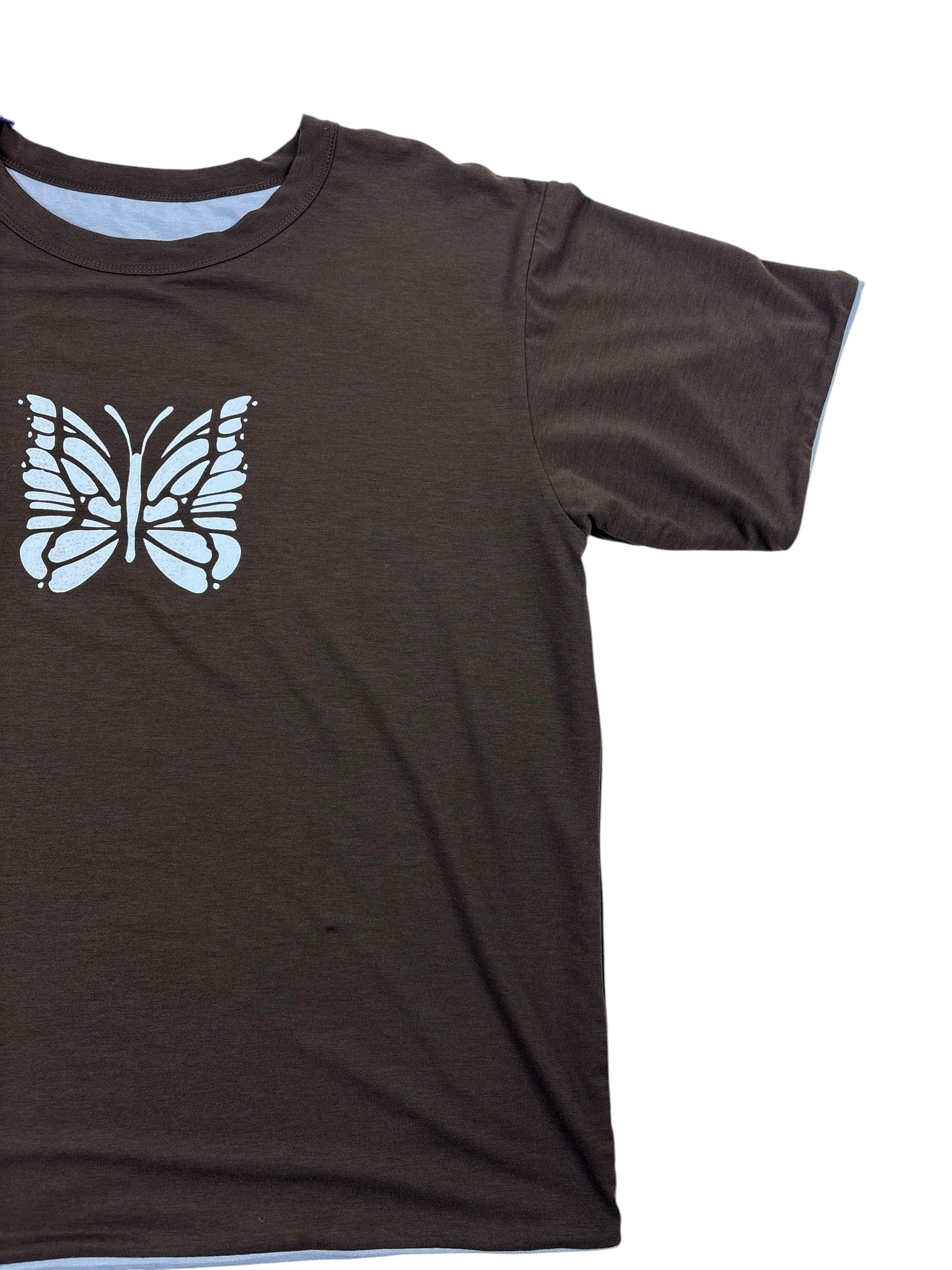 Needles Brown Butterfly Reversible T-Shirt