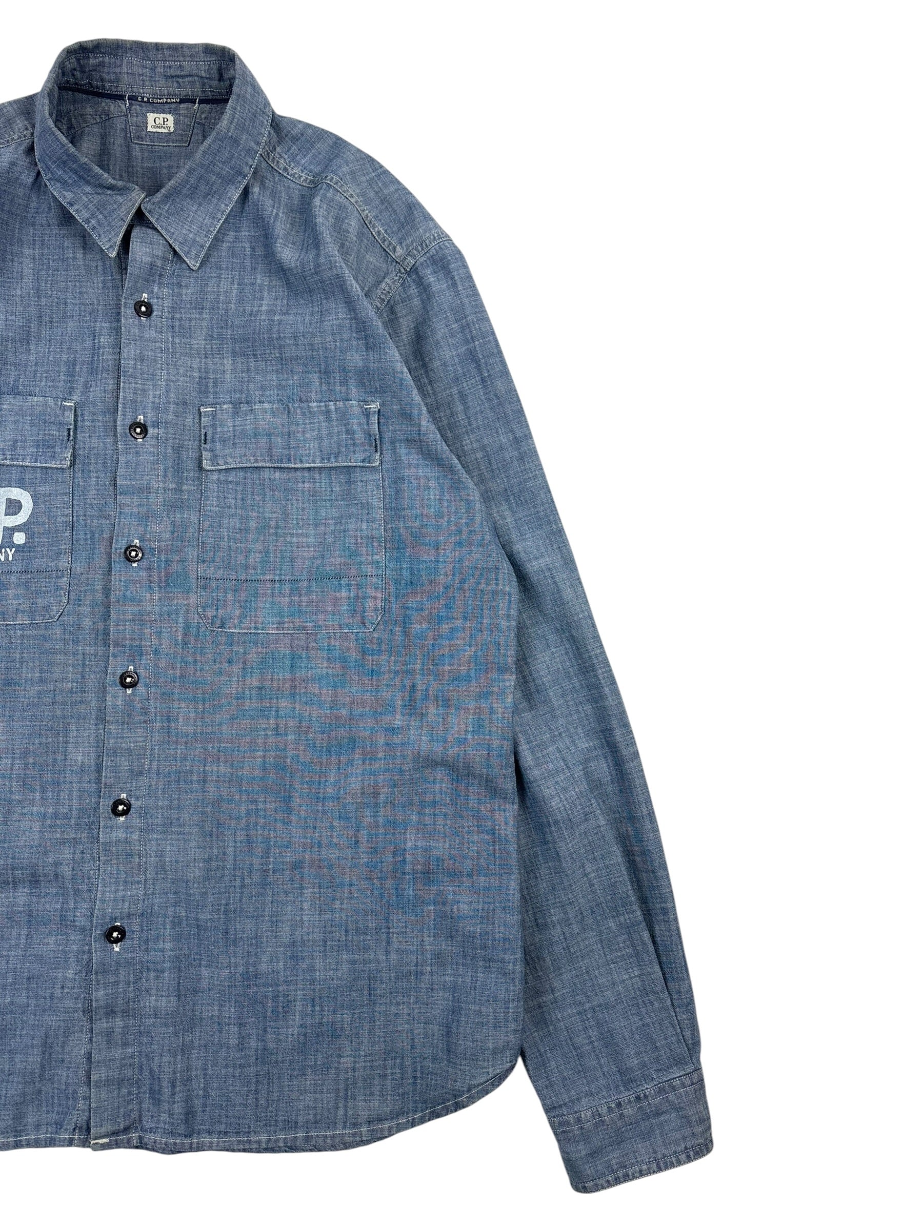 C.P. Company Logo-Print Chambray Shirt