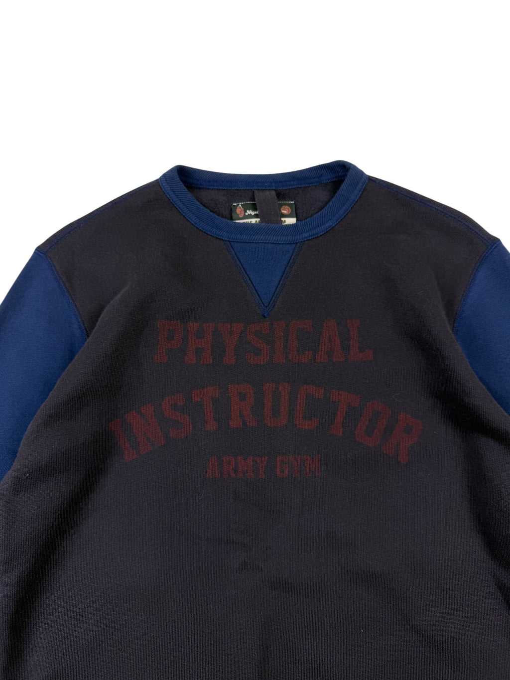 Nigel Cabourn Army Gym Printed Mélange Navy Block Sweatshirt