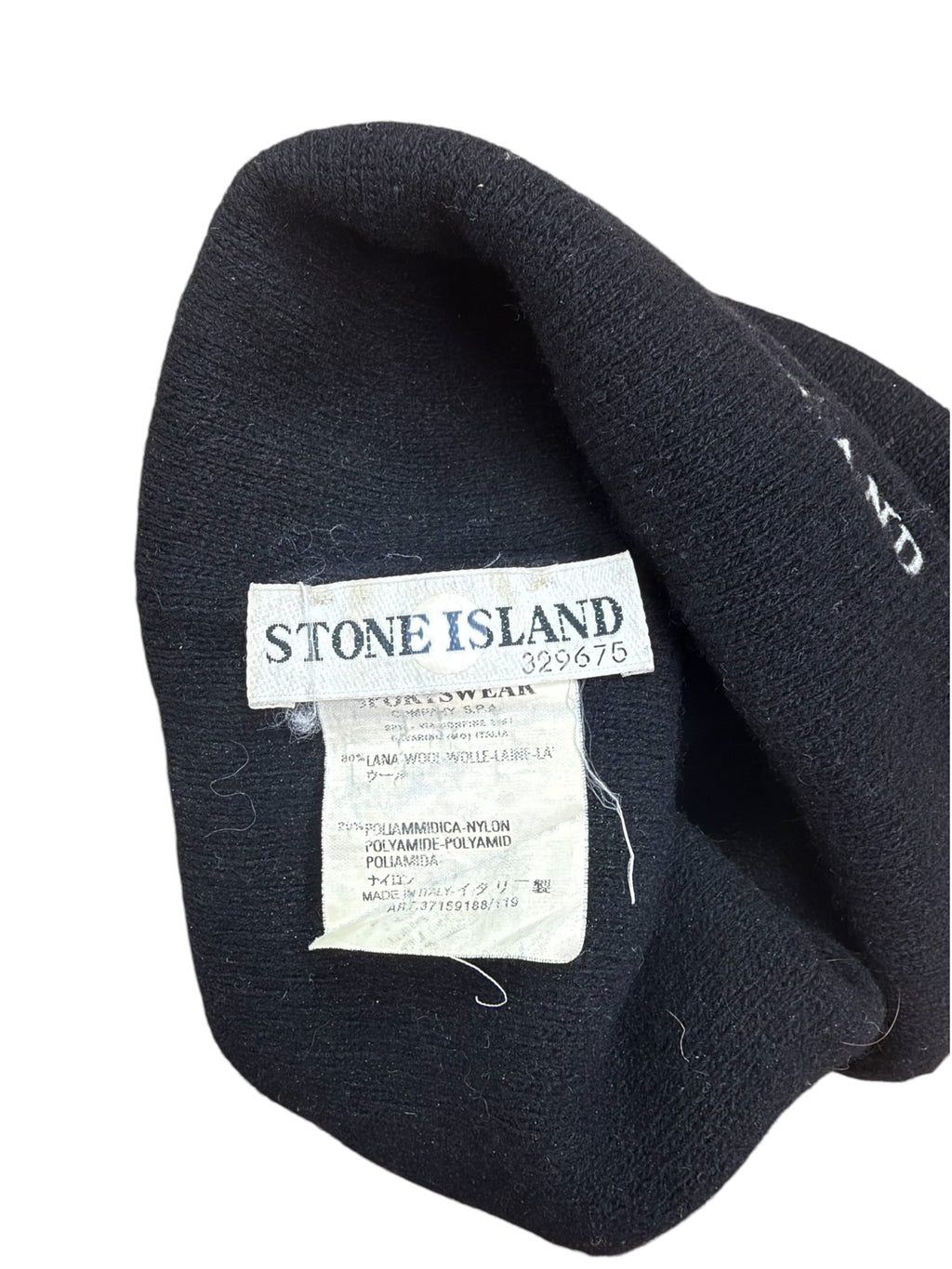 Stone Island AW02 Embroidered Wool Beanie