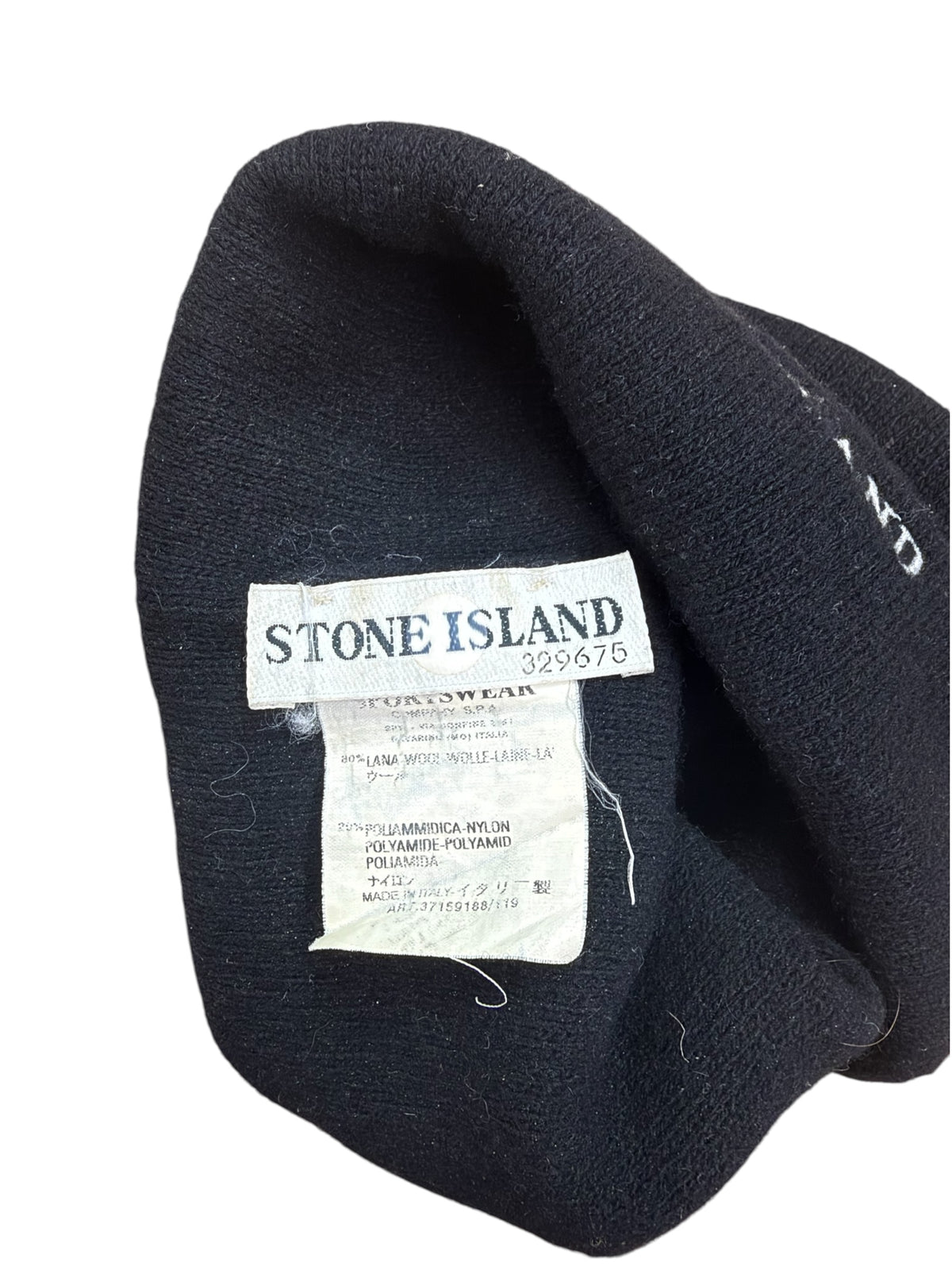 Stone Island AW02 Embroidered Wool Beanie