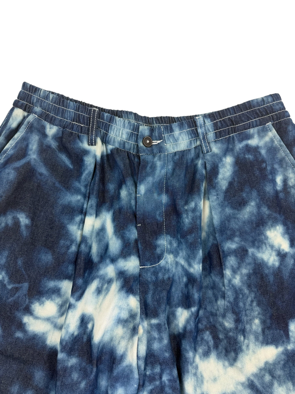 Universal Works Pleated Indigo Space Denim Shorts