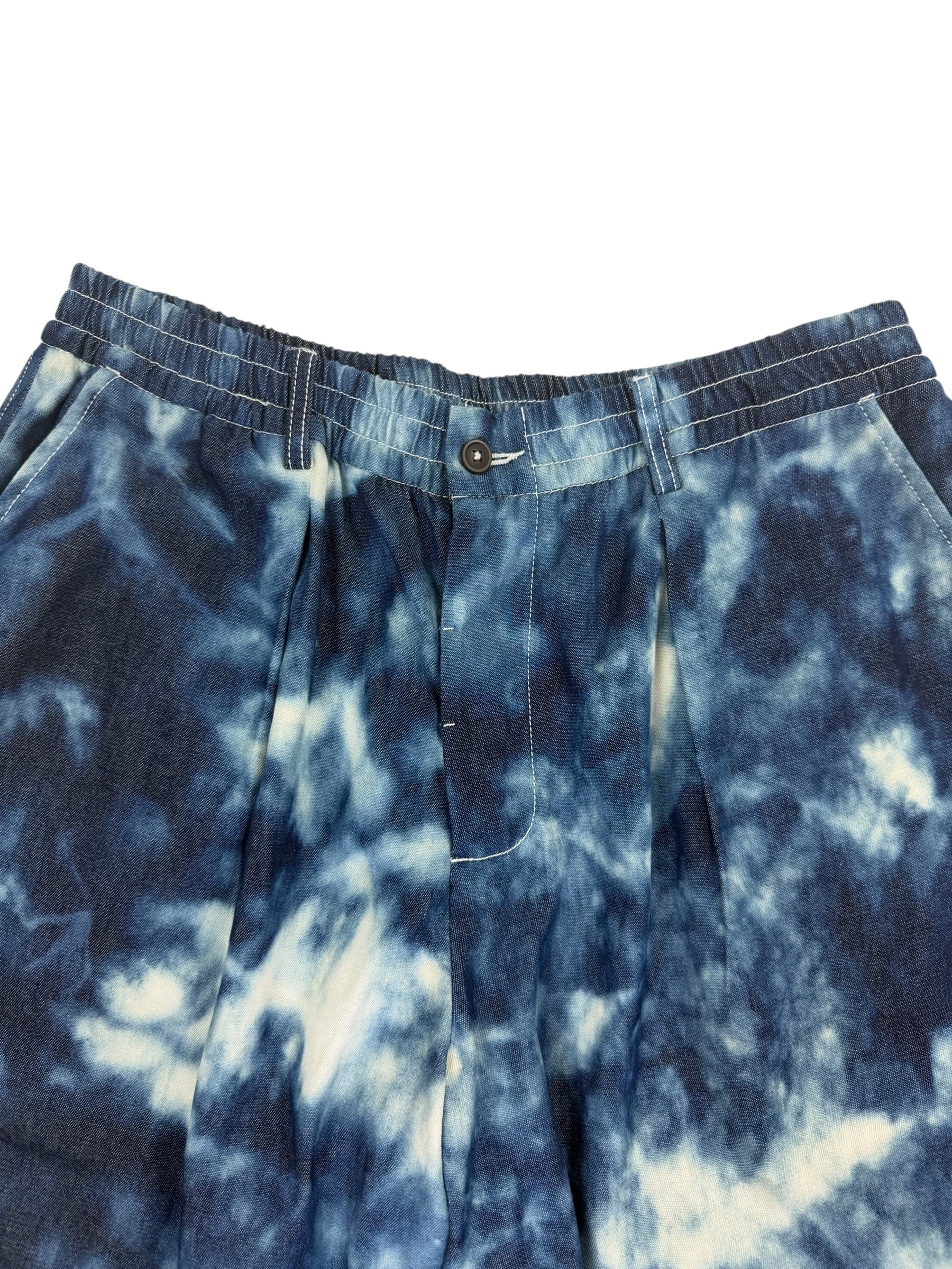 Universal Works Pleated Indigo Space Denim Shorts