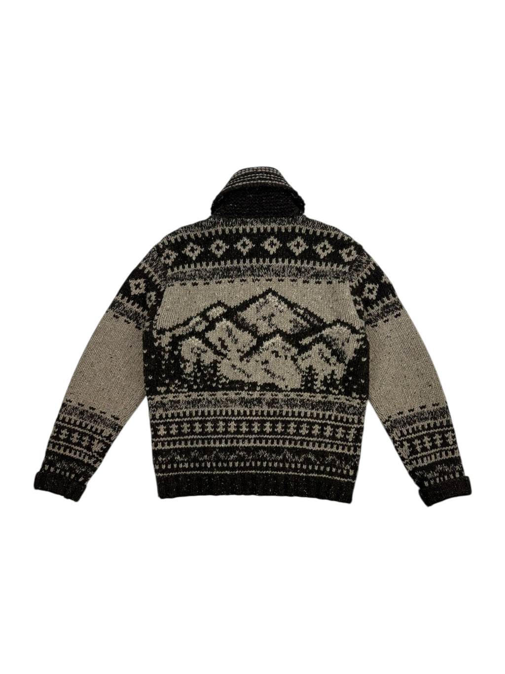 RRL Intarsia Shawl Collar Zip-Up Cardigan