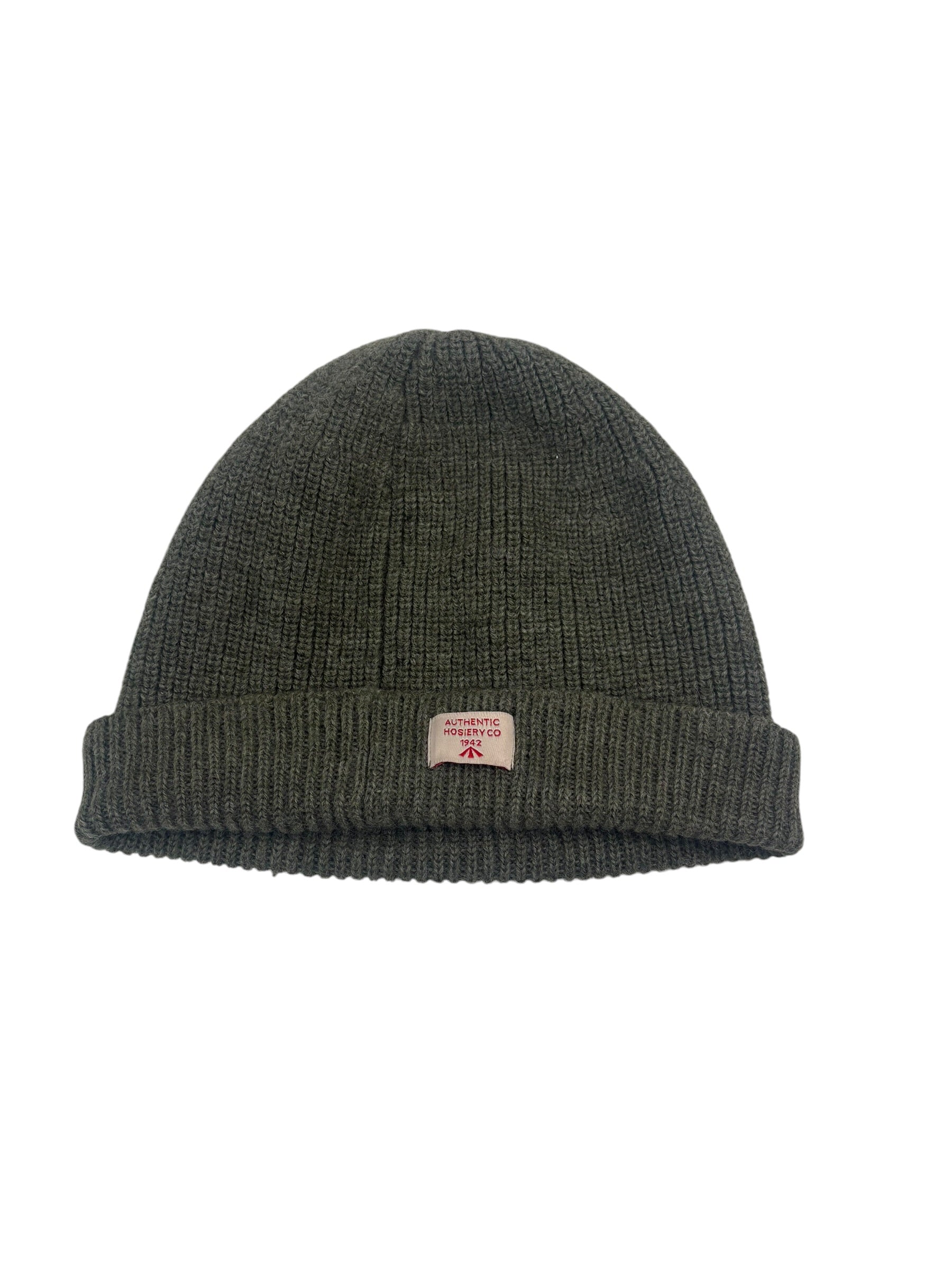 Nigel Cabourn Authentic Olive Grey Solid Beanie