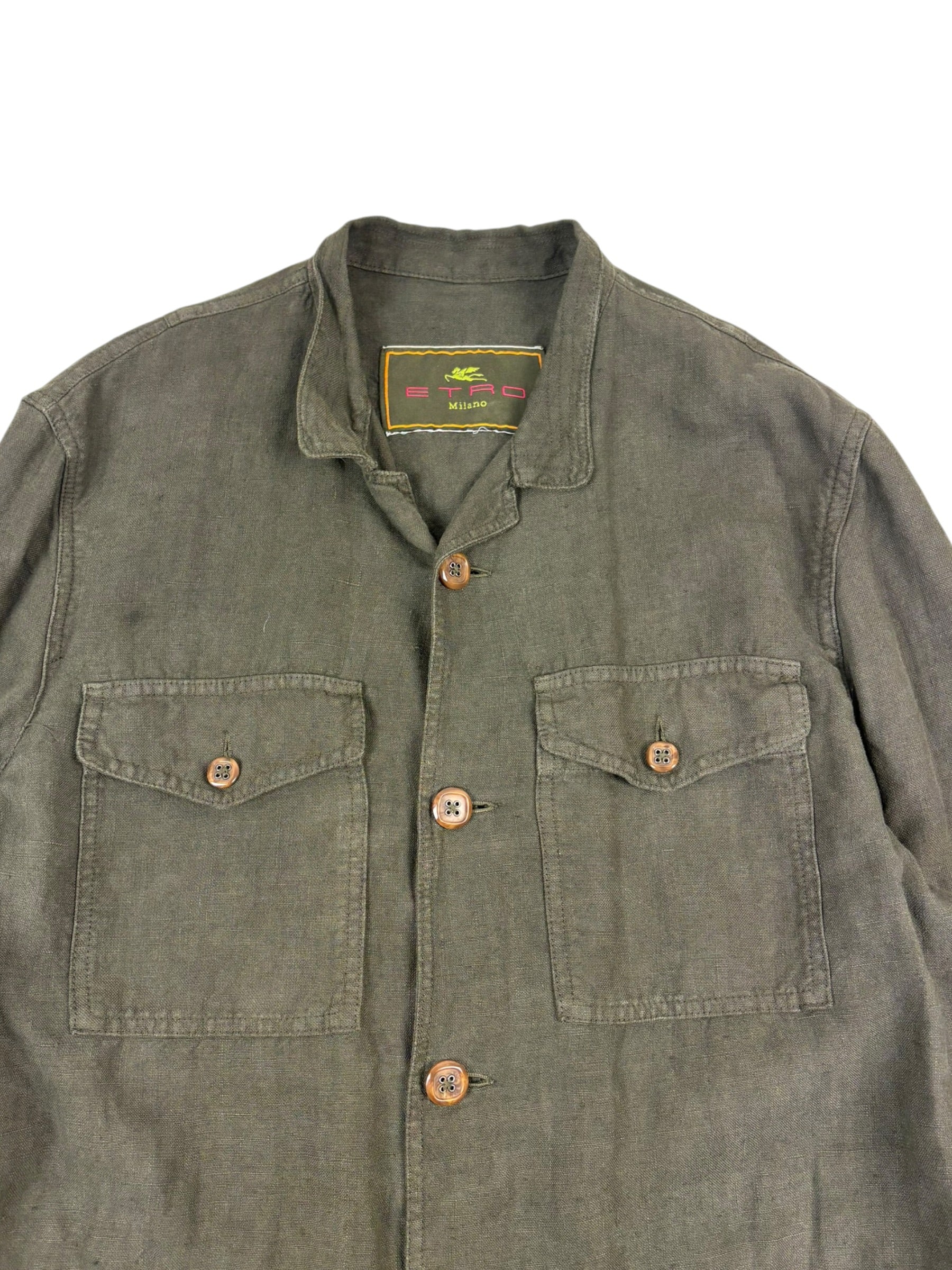 Etro Linen Safari Field Shirt Jacket