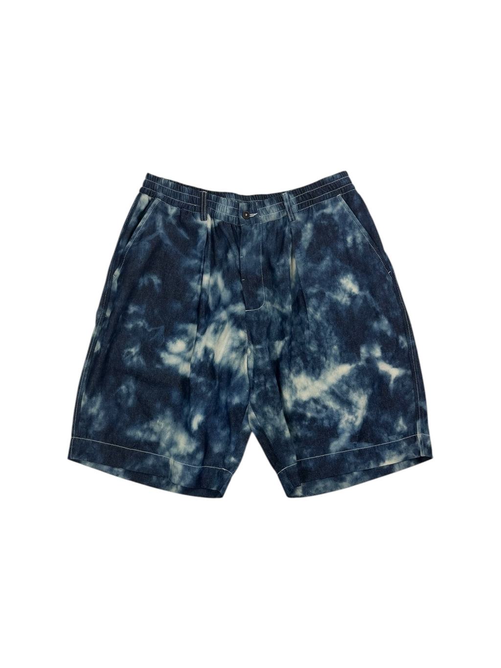 Universal Works Pleated Indigo Space Denim Shorts