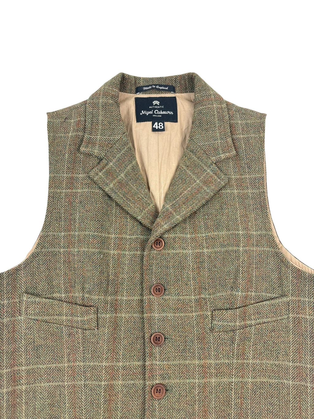 Nigel Cabourn Authentic Harris Tweed Lapel Waistcoat