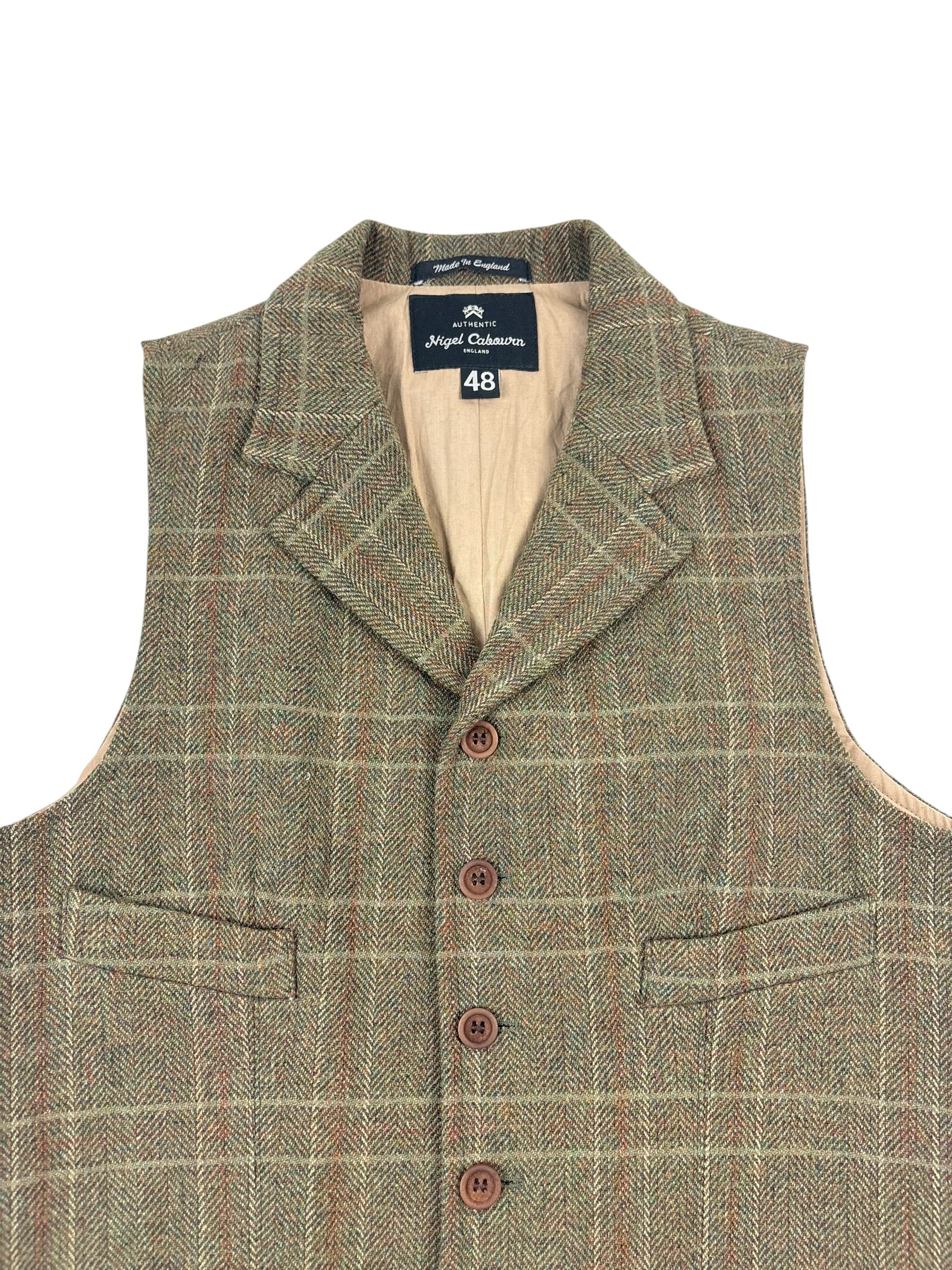 Nigel Cabourn Authentic Harris Tweed Lapel Waistcoat