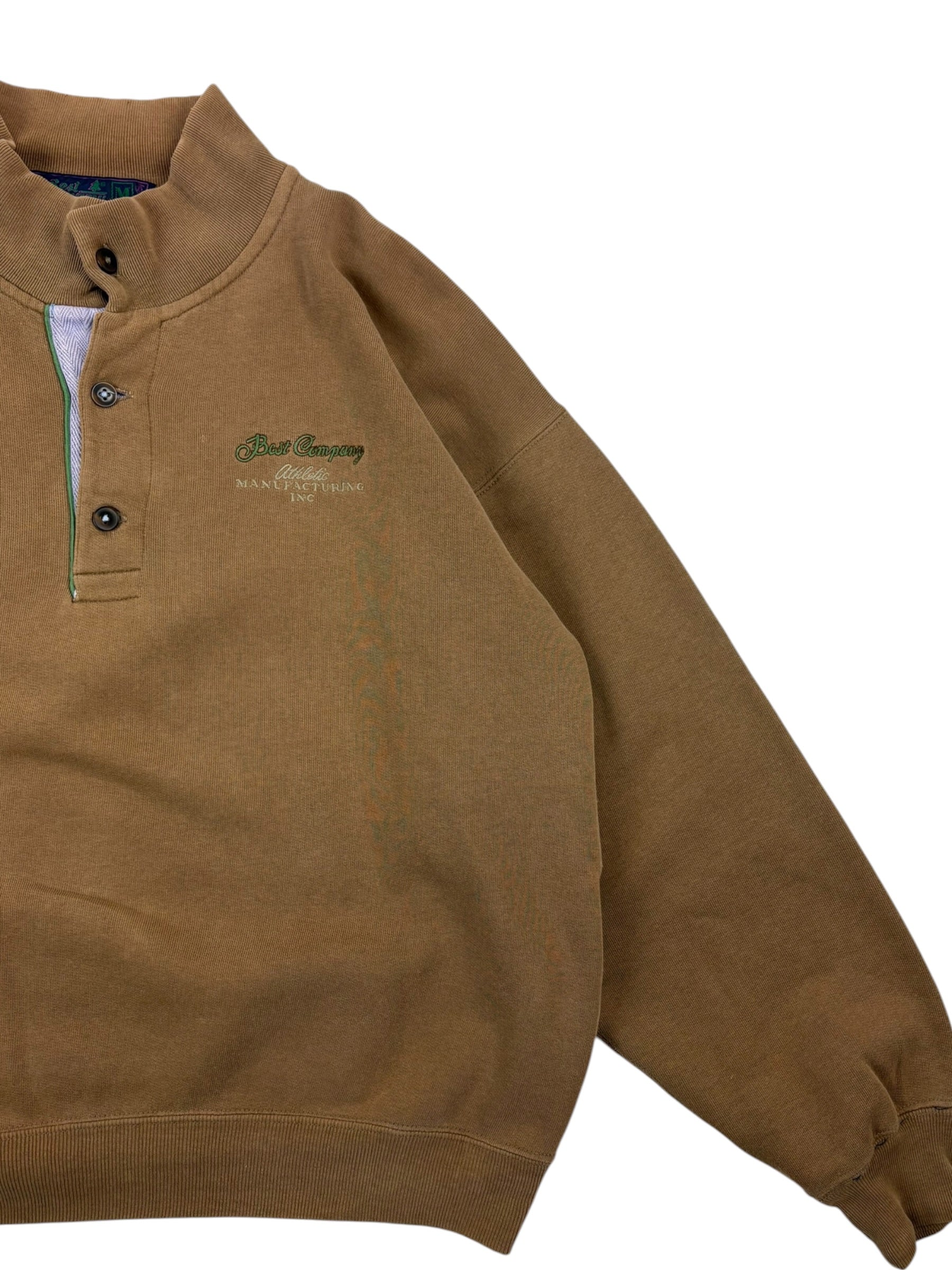 Best Company 80s Quarter Button Up Sweatshirt