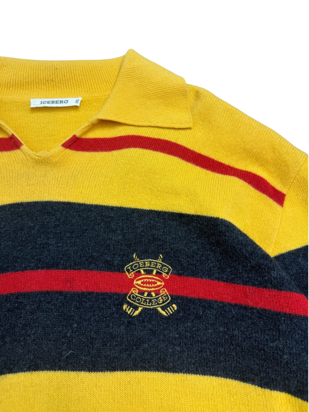 Iceberg 90s Striped Wool Rugby Jumper