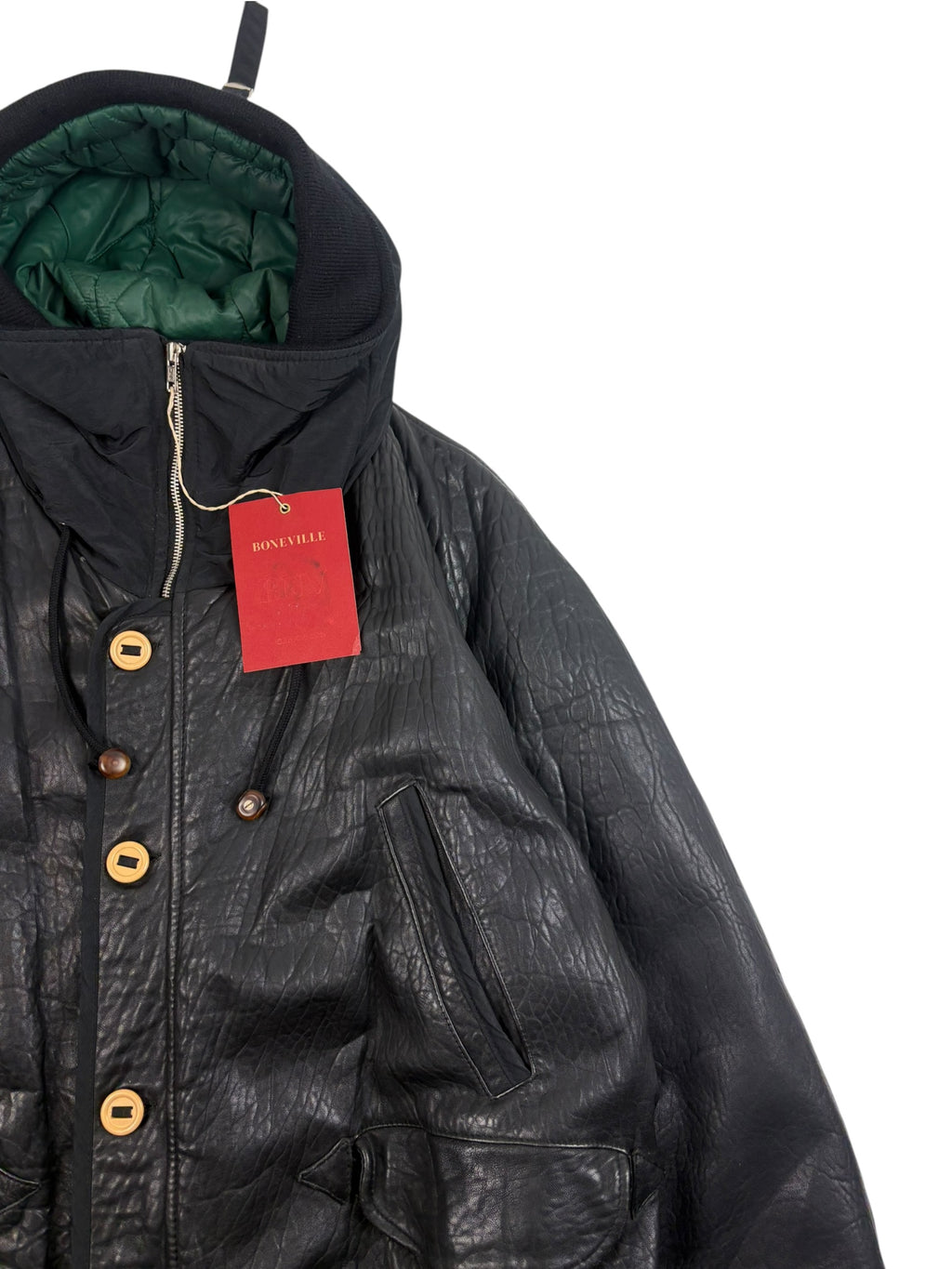 Boneville 80s Leather Hooded Jacket