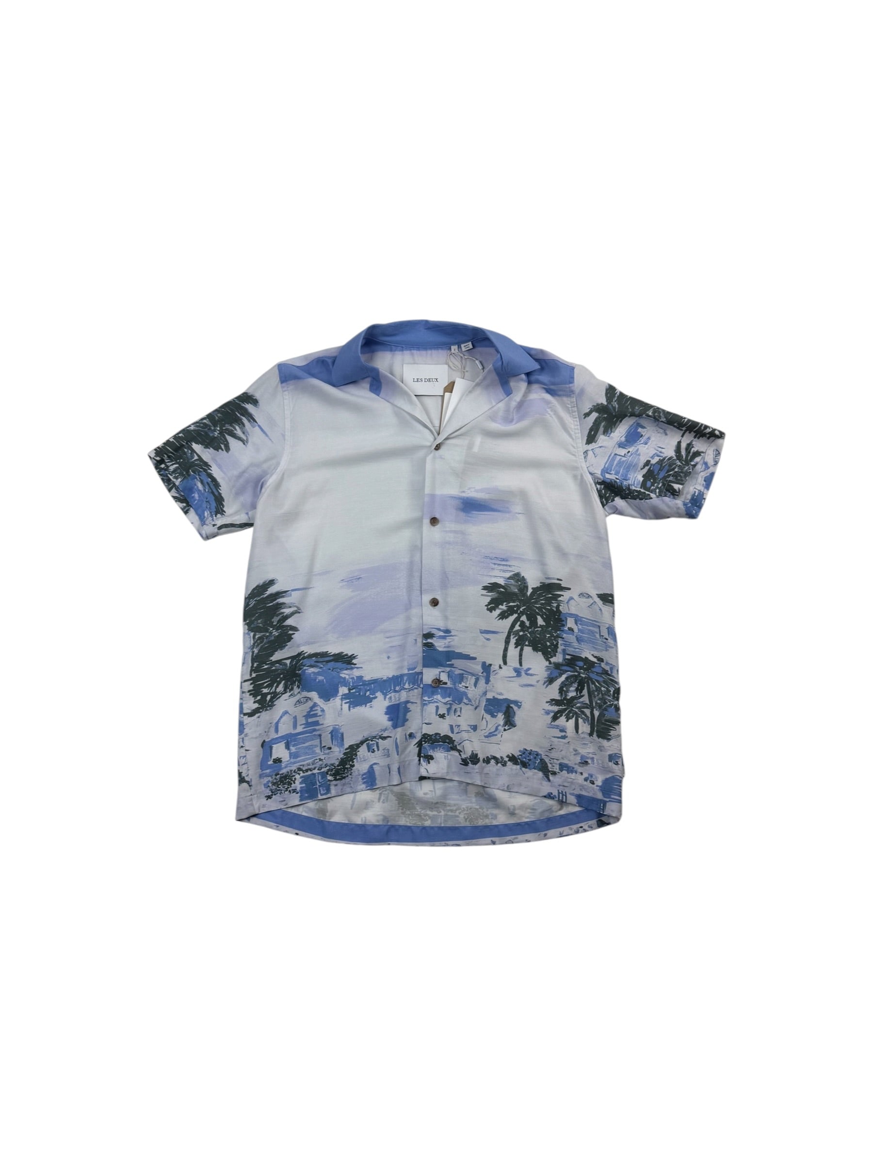 Les Deux Coastal AOP SS Blue Shirt