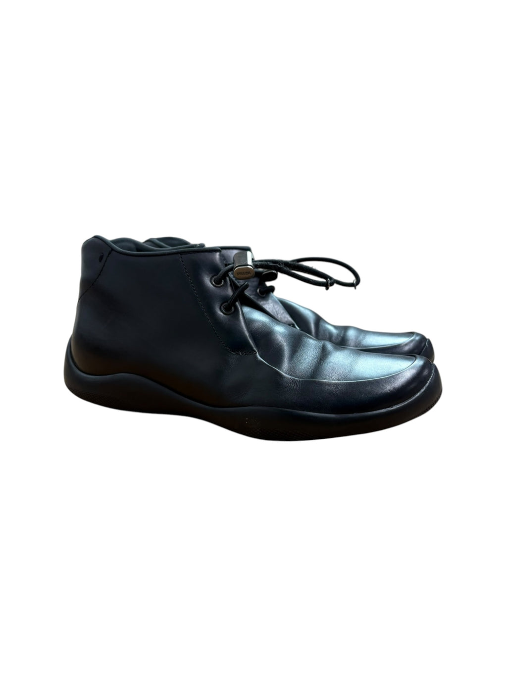 Prada Sports 2000s Leather Moc-Toe Ankle Boots
