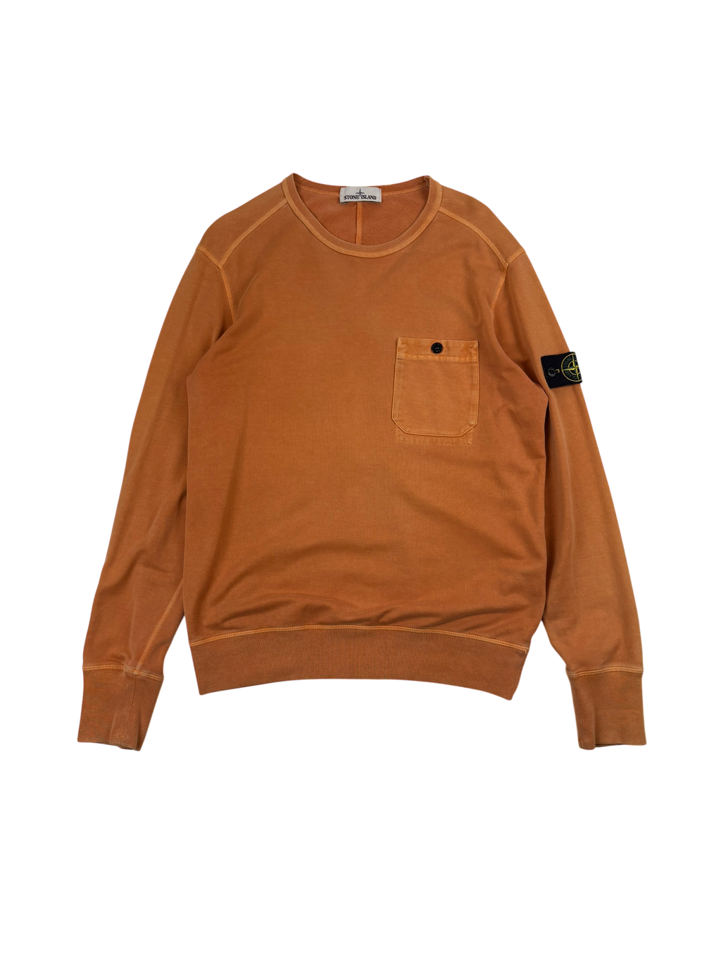 Stone Island Orange Crewneck Sweatshirt
