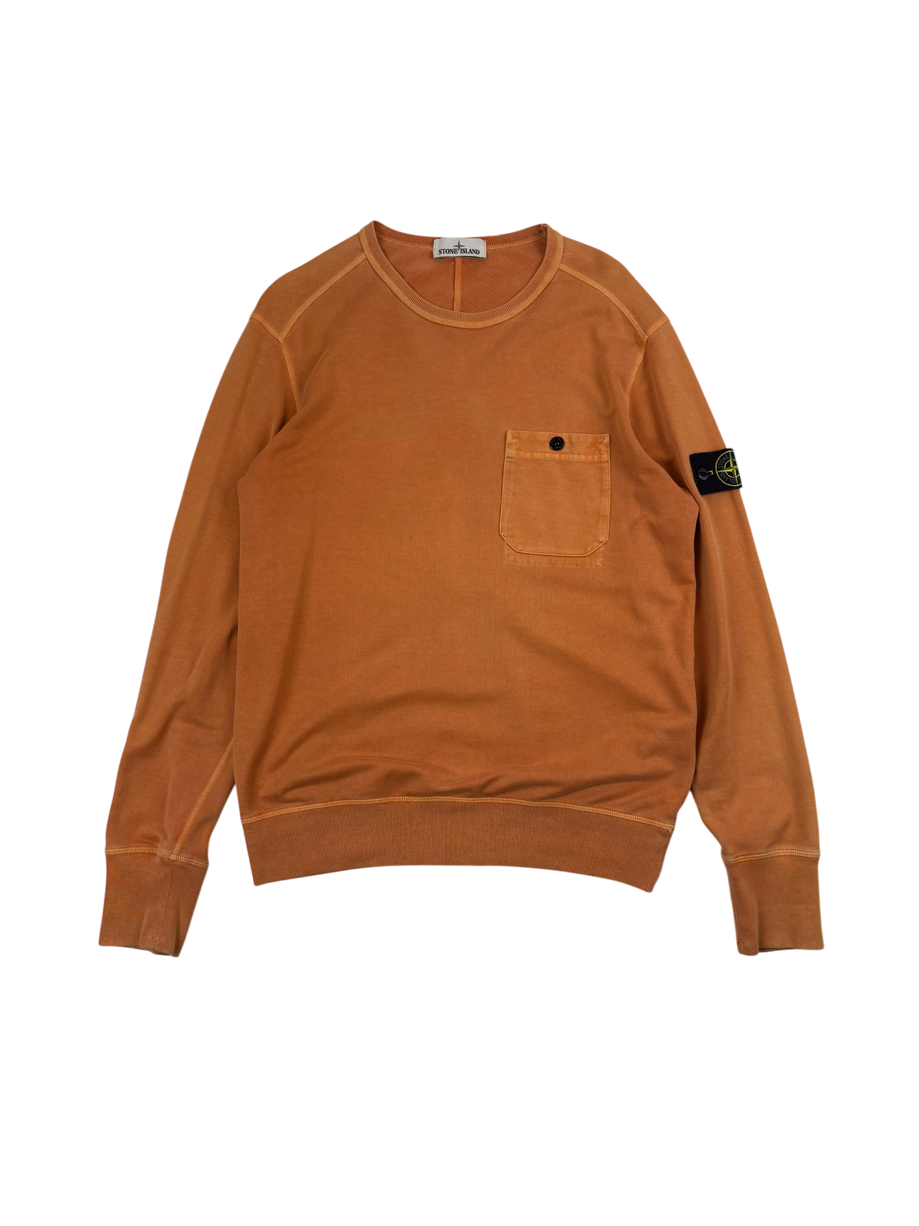 Stone Island Orange Crewneck Sweatshirt