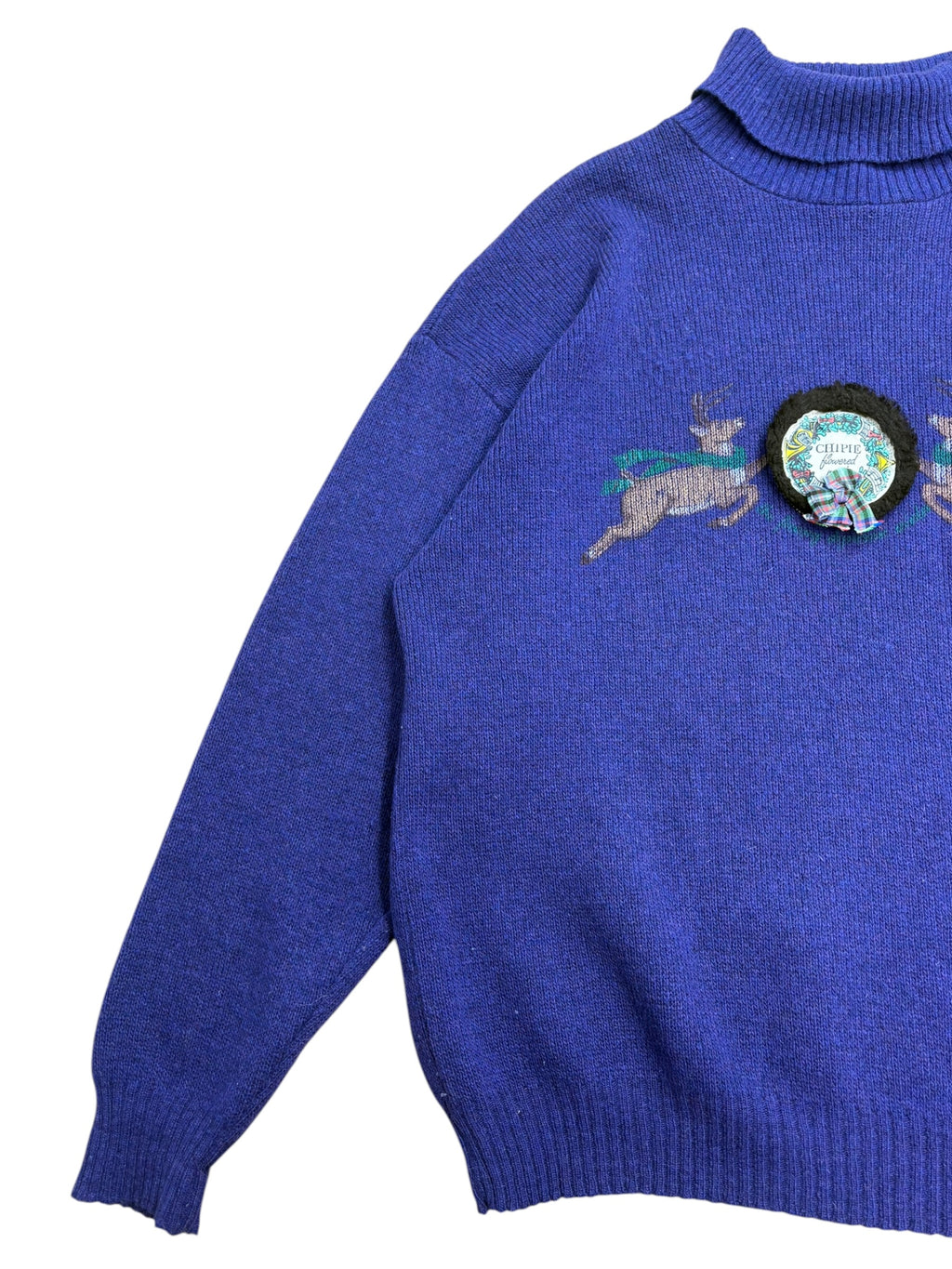 Chipie 80s Chest Motif Roll Neck Knit