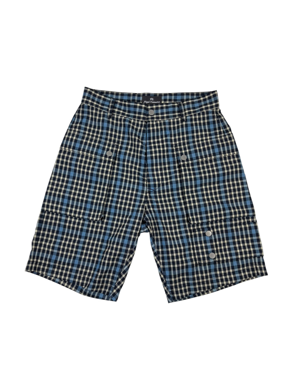 Nigel Cabourn Navy Check-4 Tool Shorts