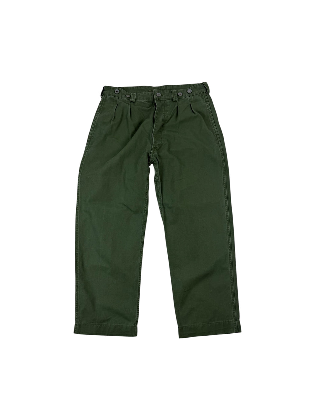 Nigel Cabourn Lybro Green Pleated Work Trousers